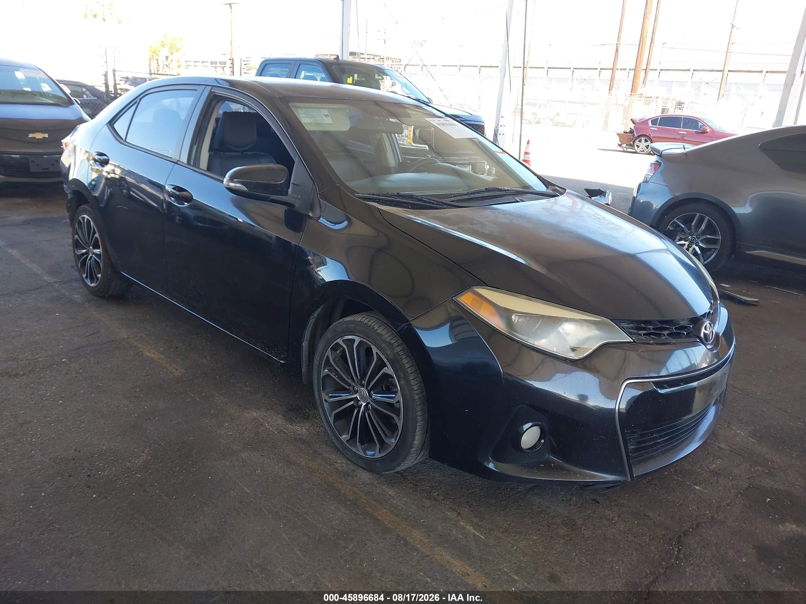 2014 Toyota Corolla S Plus Black vin: 5YFBURHE1EP068676