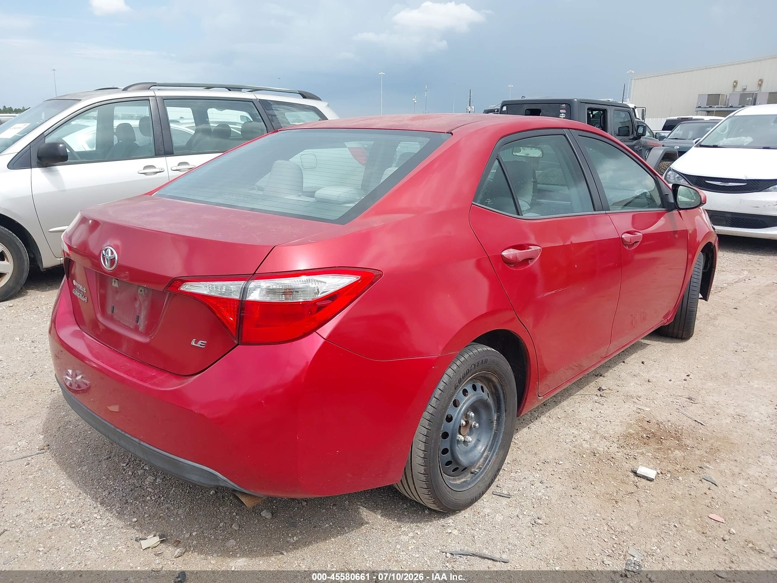 2014 Toyota Corolla Le Red vin: 5YFBURHE1EP076325