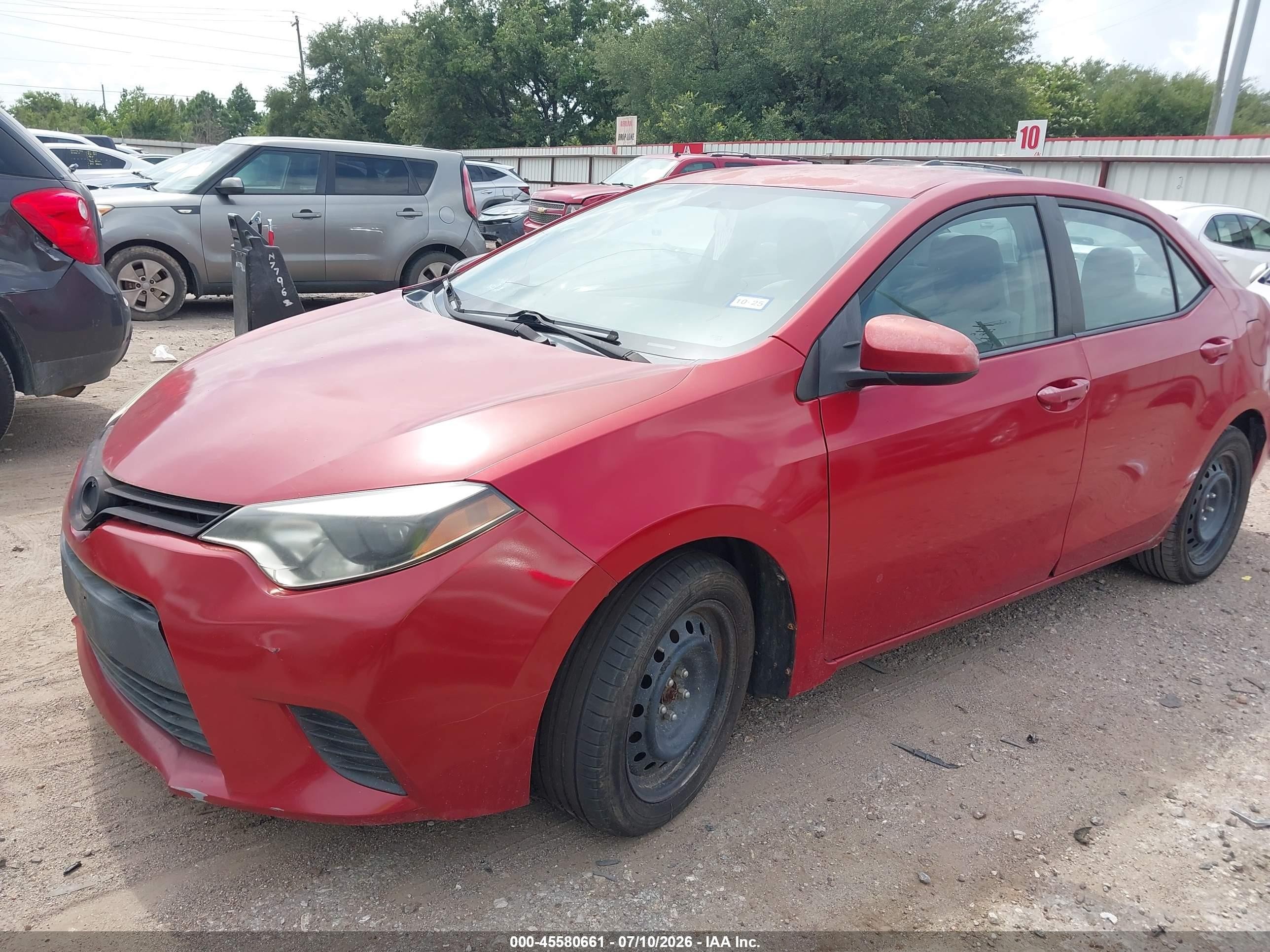 2014 Toyota Corolla Le Red vin: 5YFBURHE1EP076325