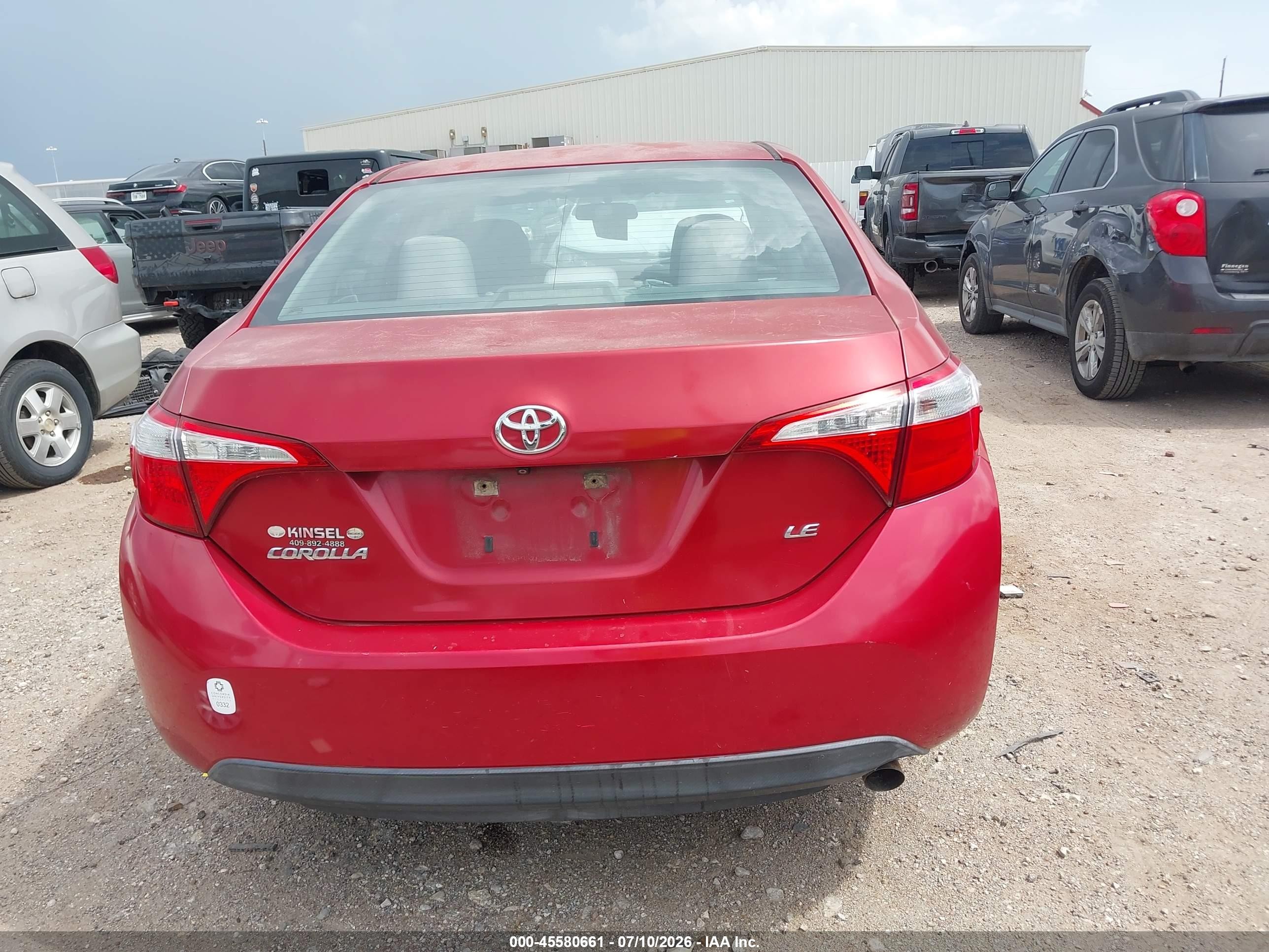 2014 Toyota Corolla Le Red vin: 5YFBURHE1EP076325