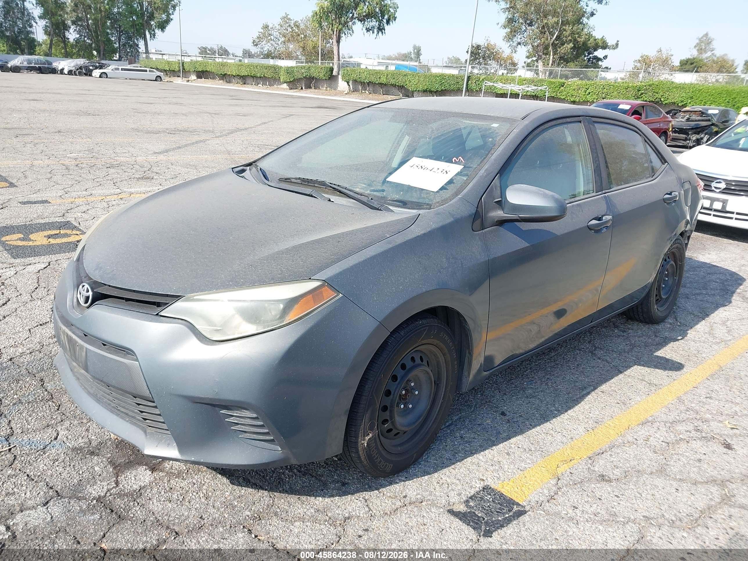 2014 Toyota Corolla Le Gray vin: 5YFBURHE1EP090192