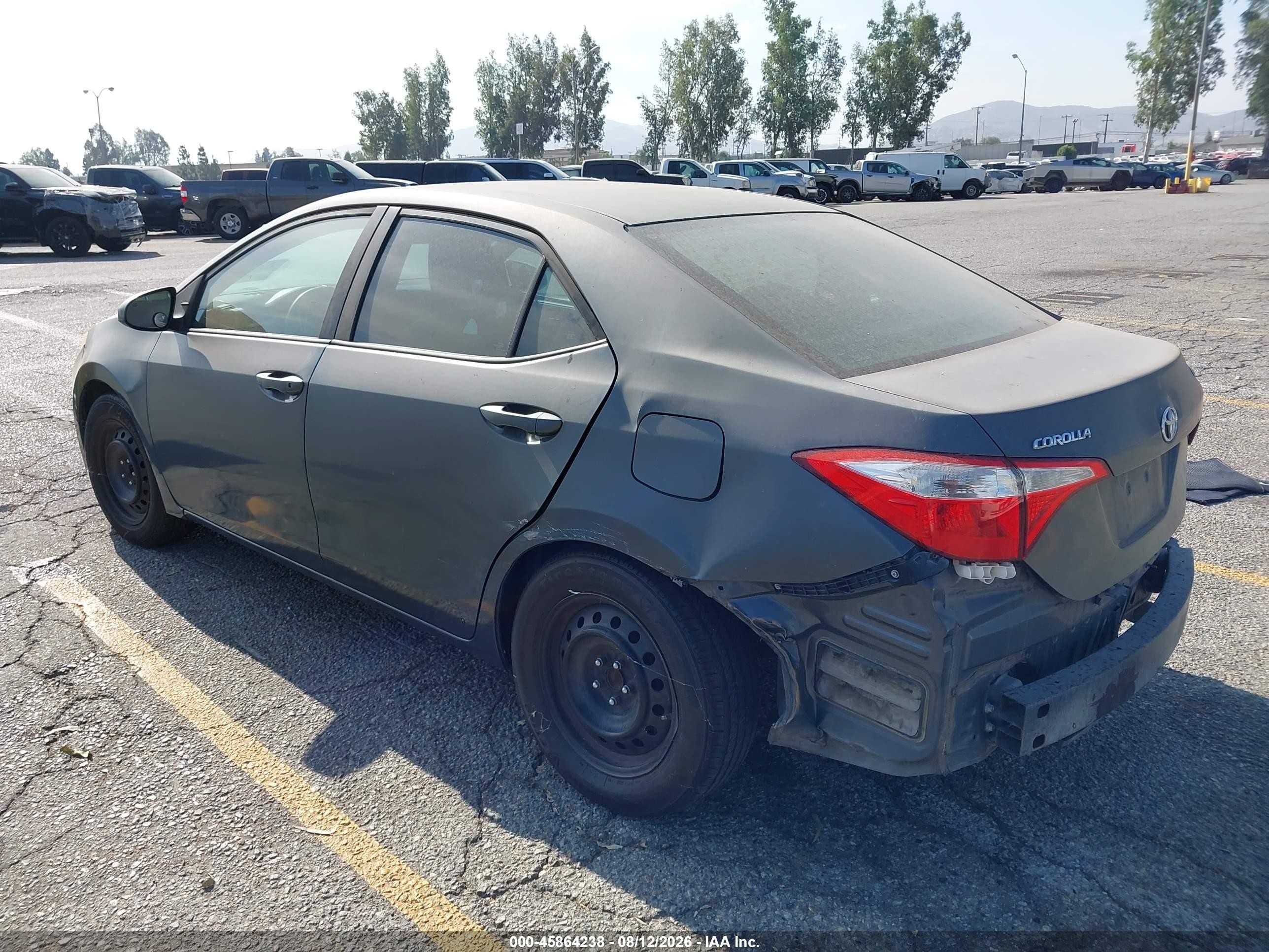 2014 Toyota Corolla Le Gray vin: 5YFBURHE1EP090192