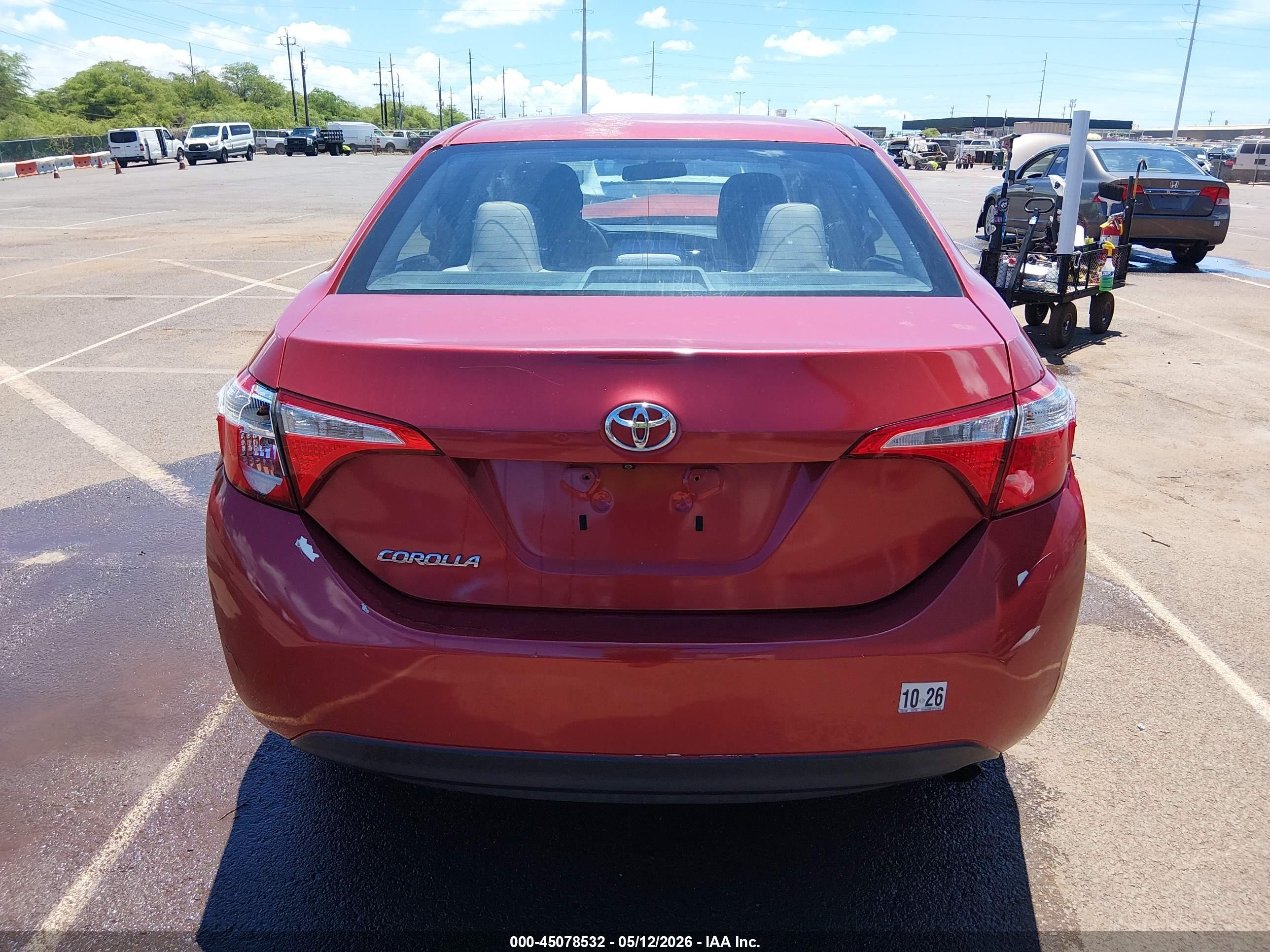 2014 Toyota Corolla Le/le Plus/le Premium Red vin: 5YFBURHE1EP101868