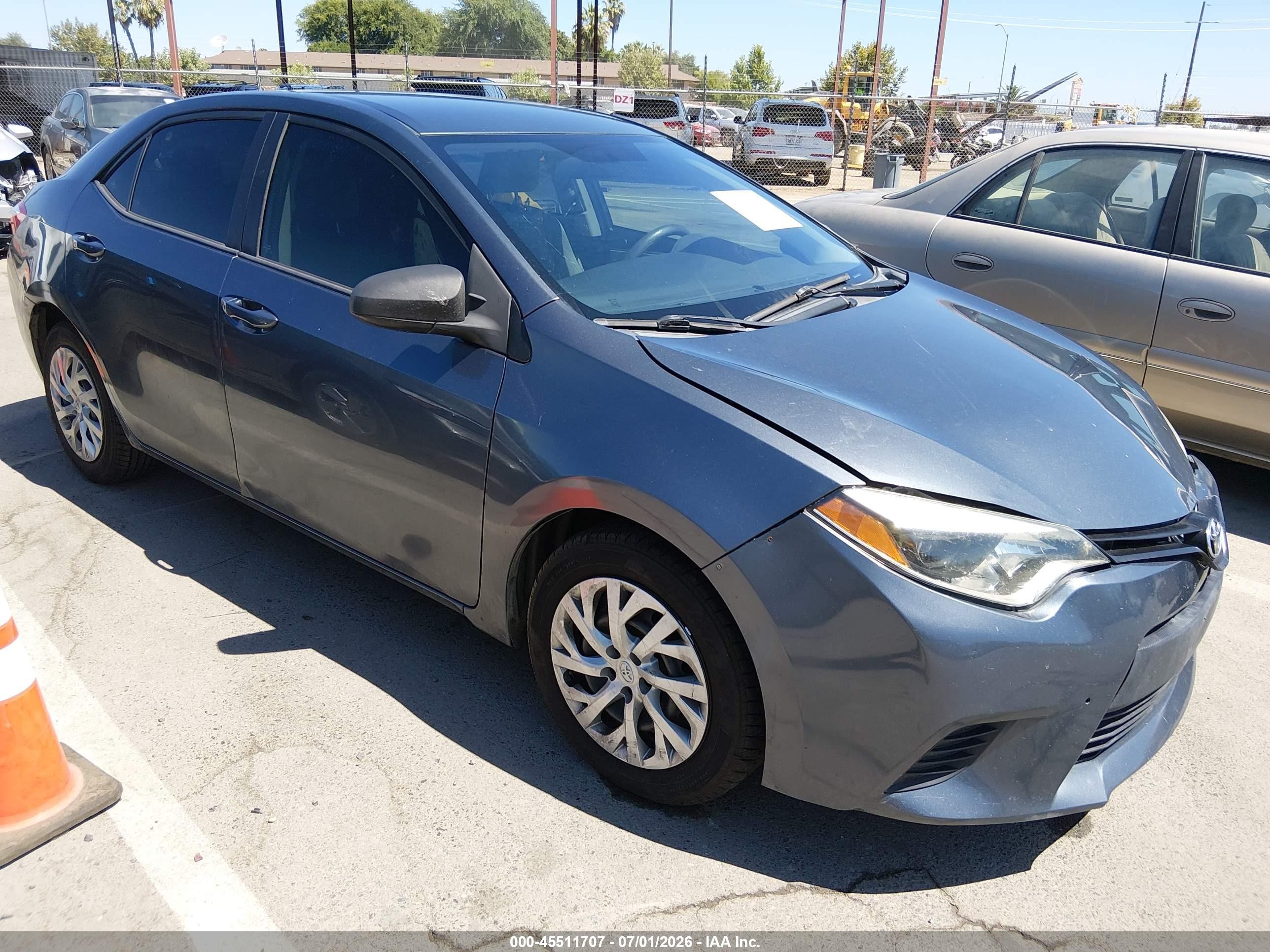 2014 Toyota Corolla Le Gray vin: 5YFBURHE1EP141500