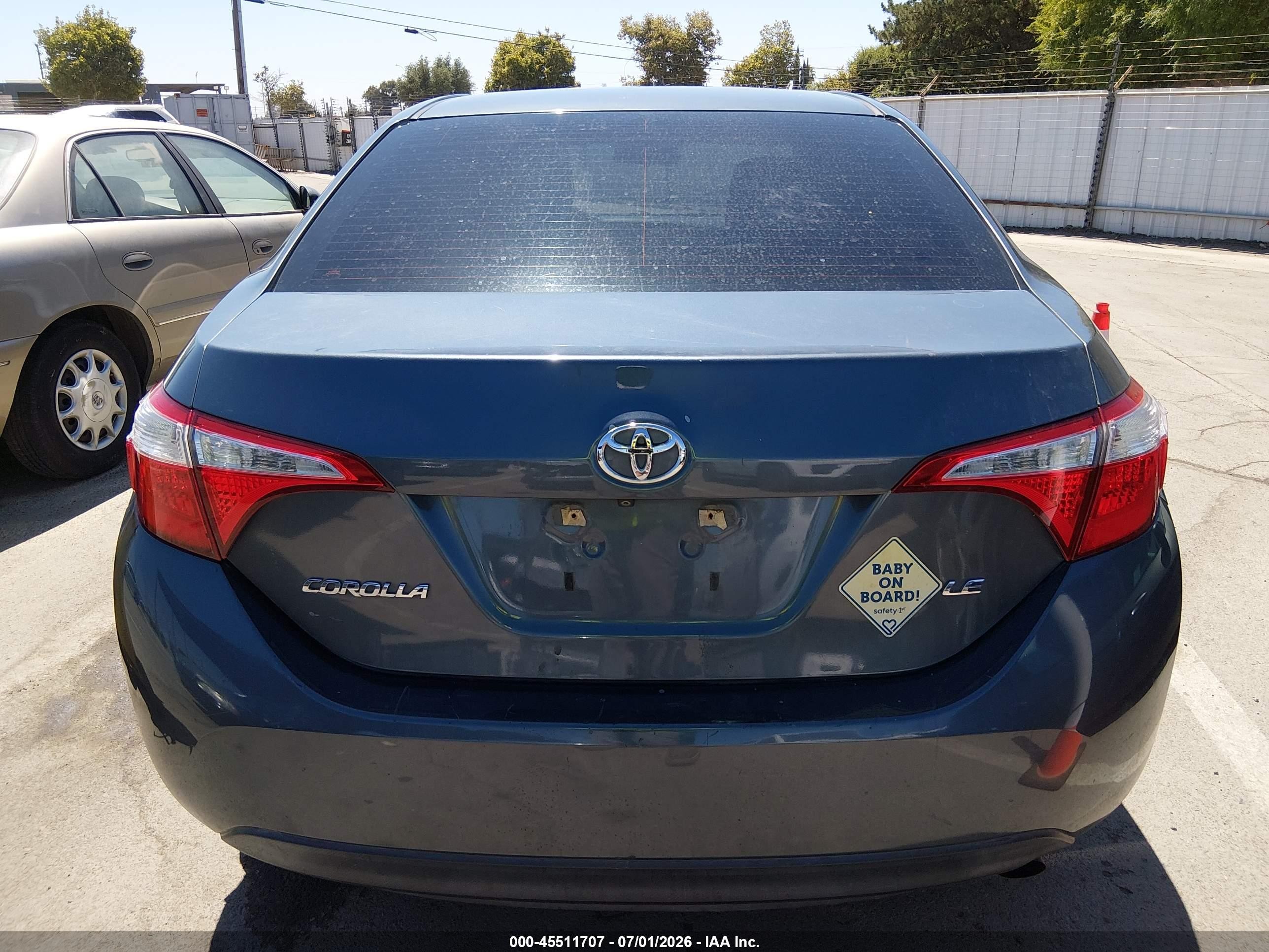 2014 Toyota Corolla Le Gray vin: 5YFBURHE1EP141500