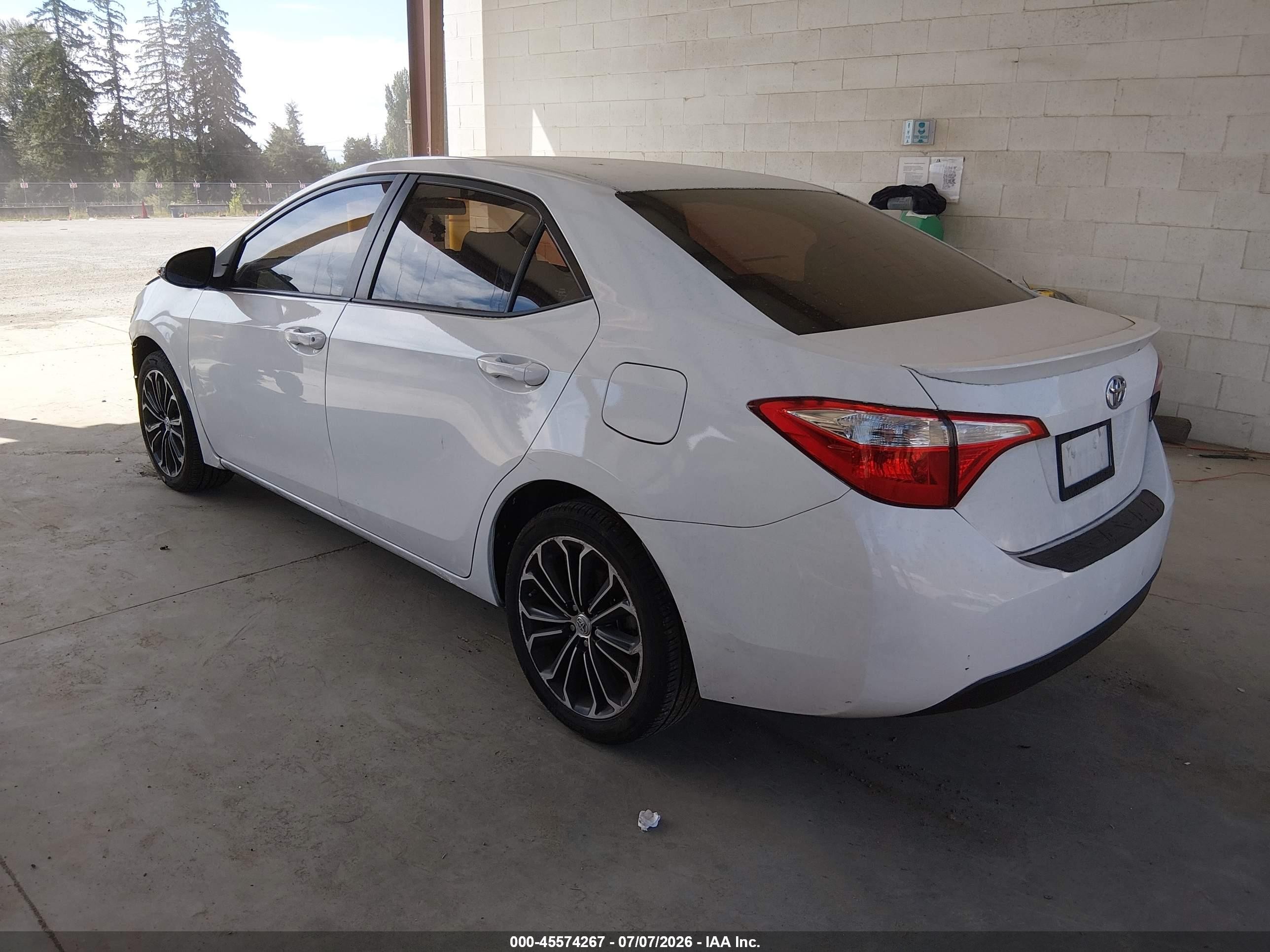 2014 Toyota Corolla S Plus White vin: 5YFBURHE1EP141836