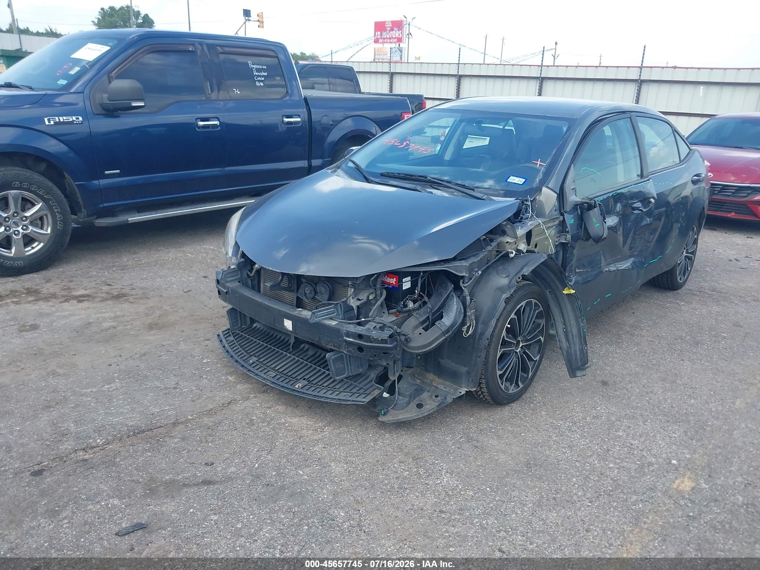 2014 Toyota Corolla S Plus Gray vin: 5YFBURHE1EP175677