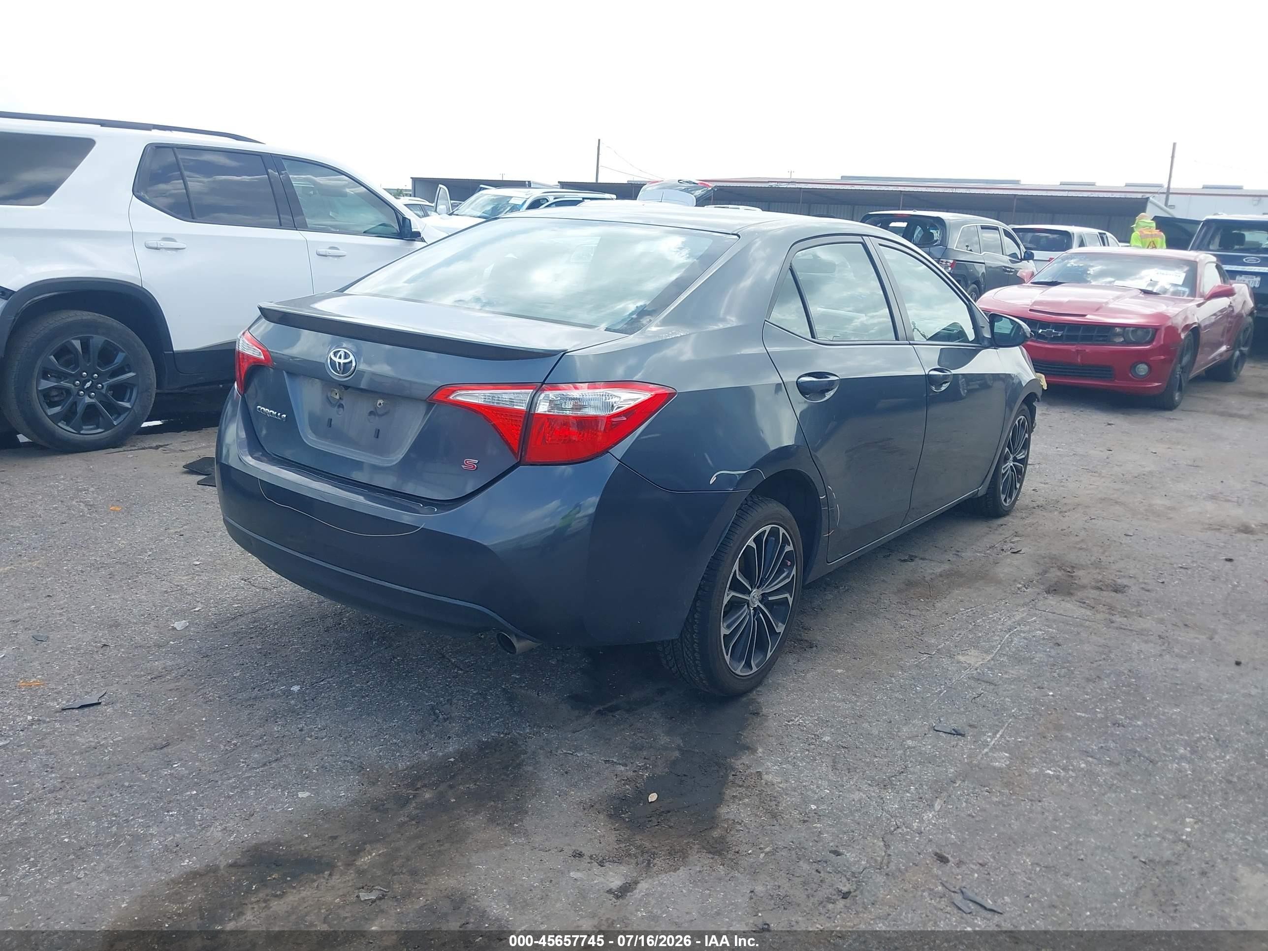2014 Toyota Corolla S Plus Gray vin: 5YFBURHE1EP175677