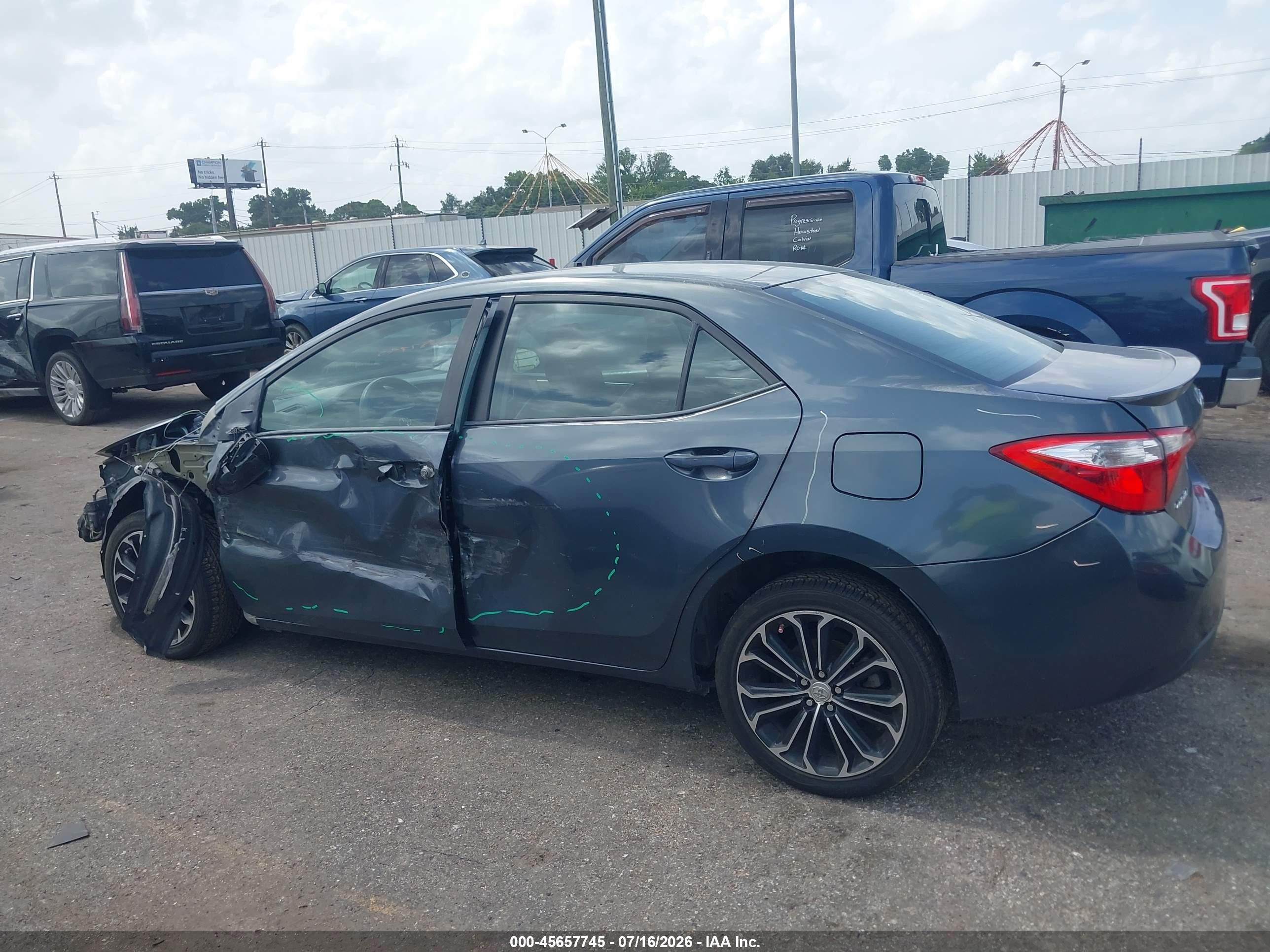 2014 Toyota Corolla S Plus Gray vin: 5YFBURHE1EP175677