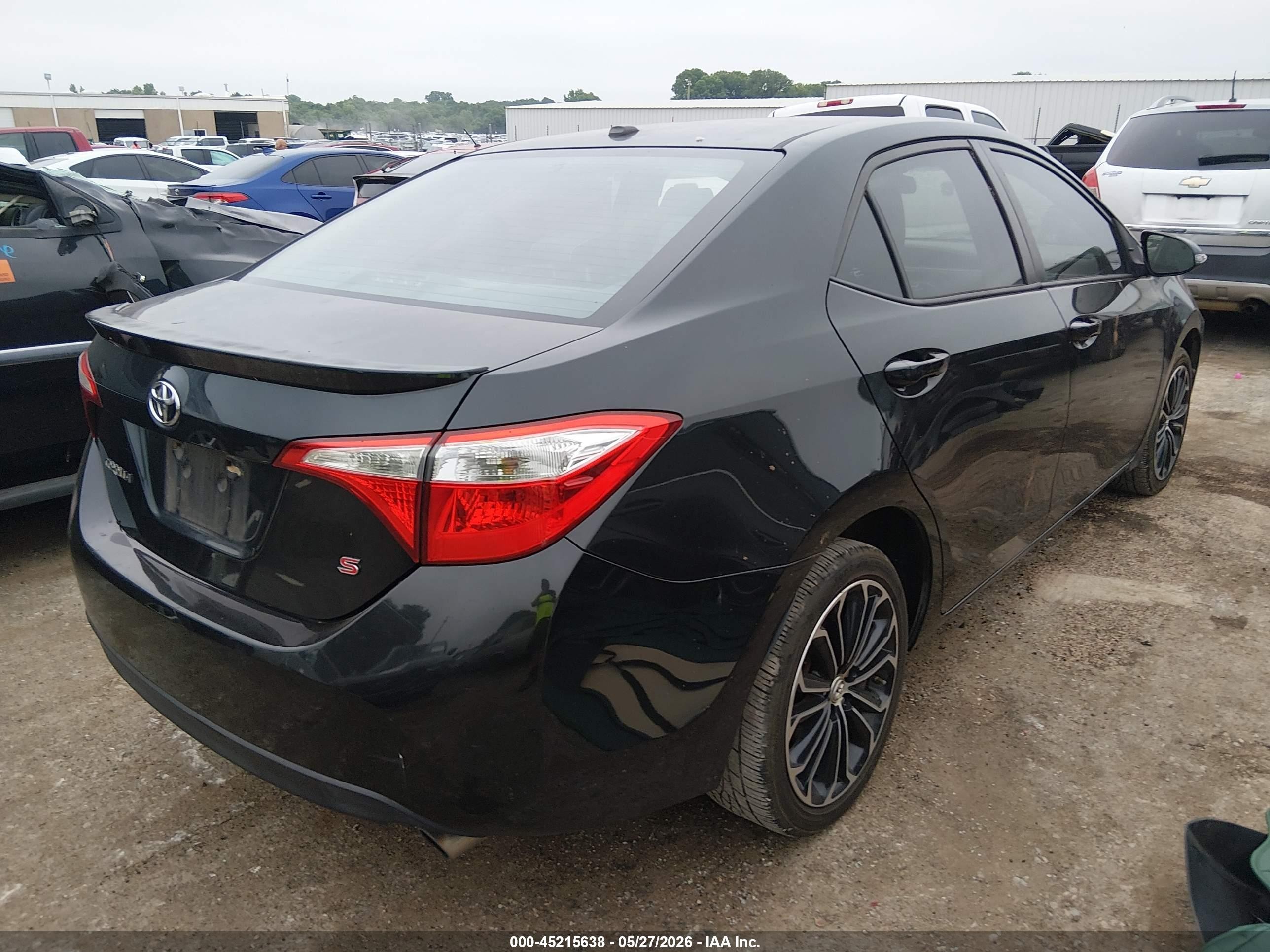 2015 Toyota Corolla S Plus Black vin: 5YFBURHE1FP181139