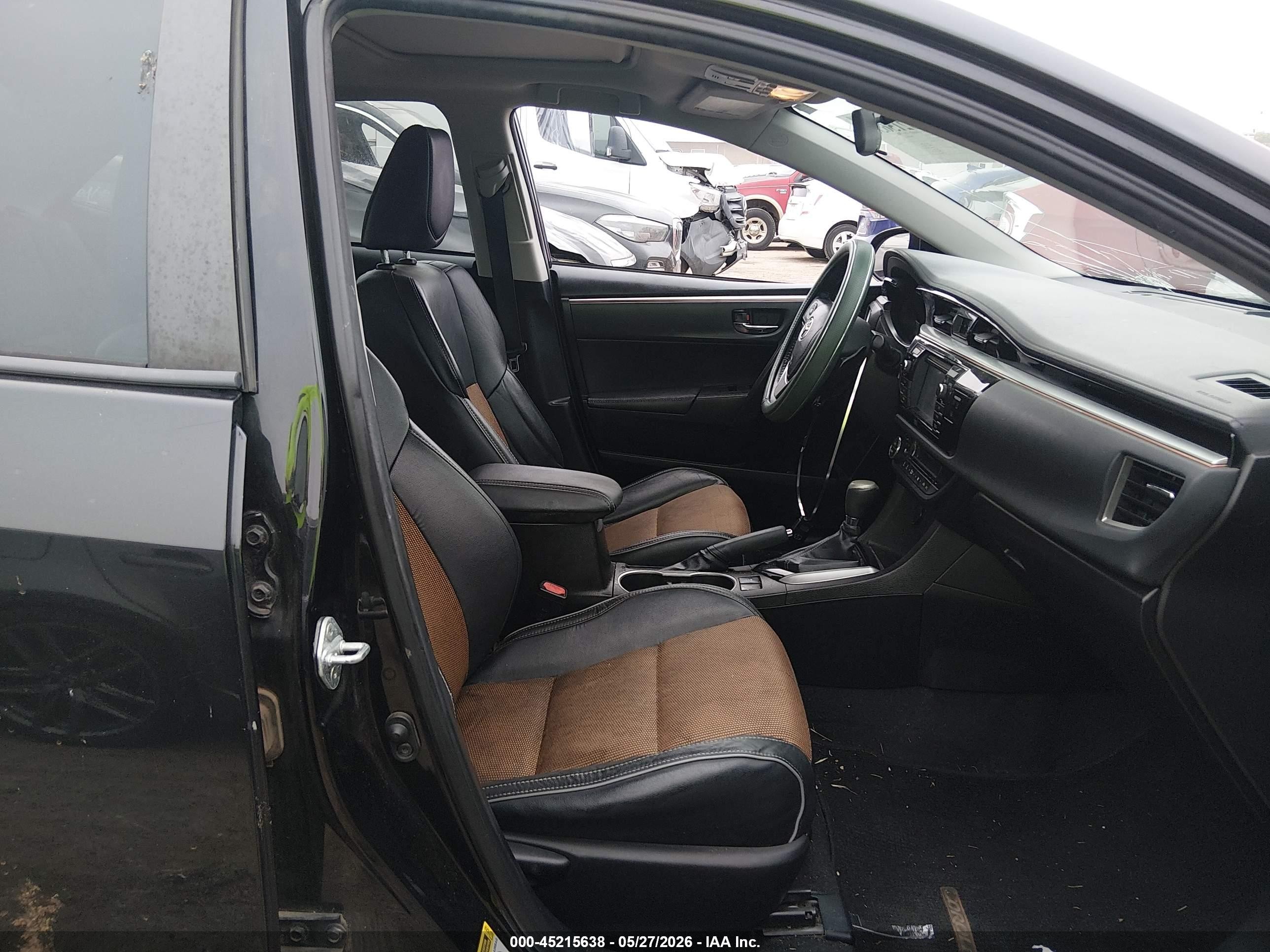 2015 Toyota Corolla S Plus Black vin: 5YFBURHE1FP181139