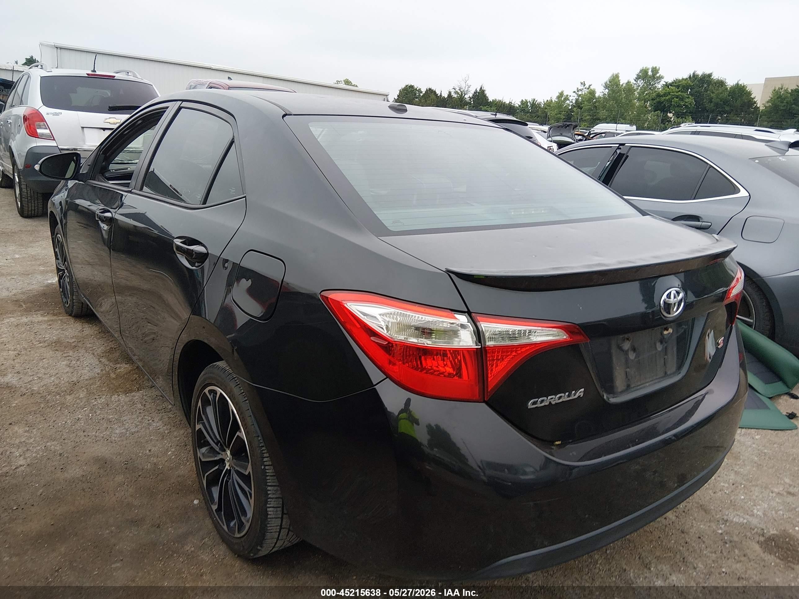 2015 Toyota Corolla S Plus Black vin: 5YFBURHE1FP181139