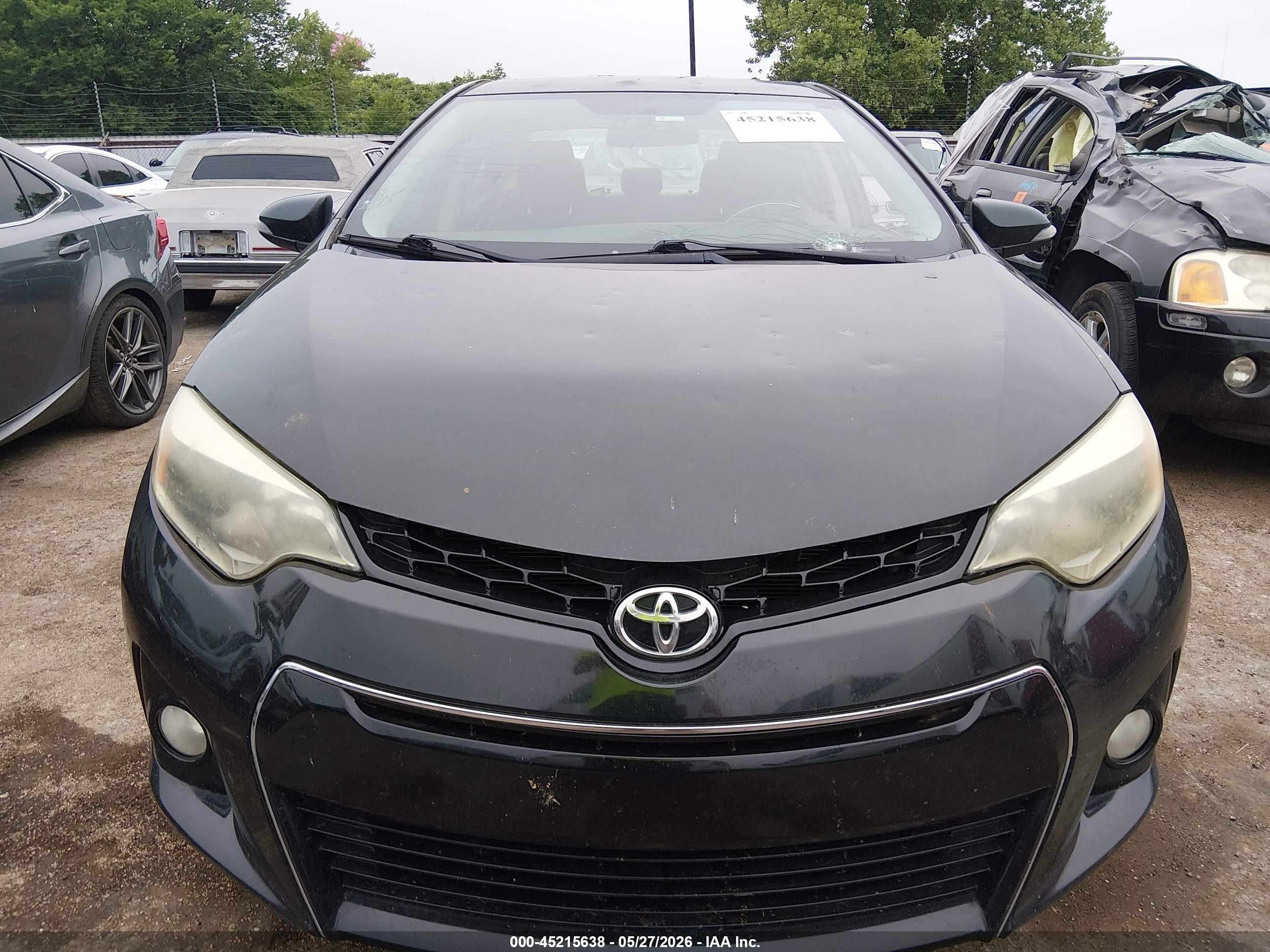 2015 Toyota Corolla S Plus Black vin: 5YFBURHE1FP181139