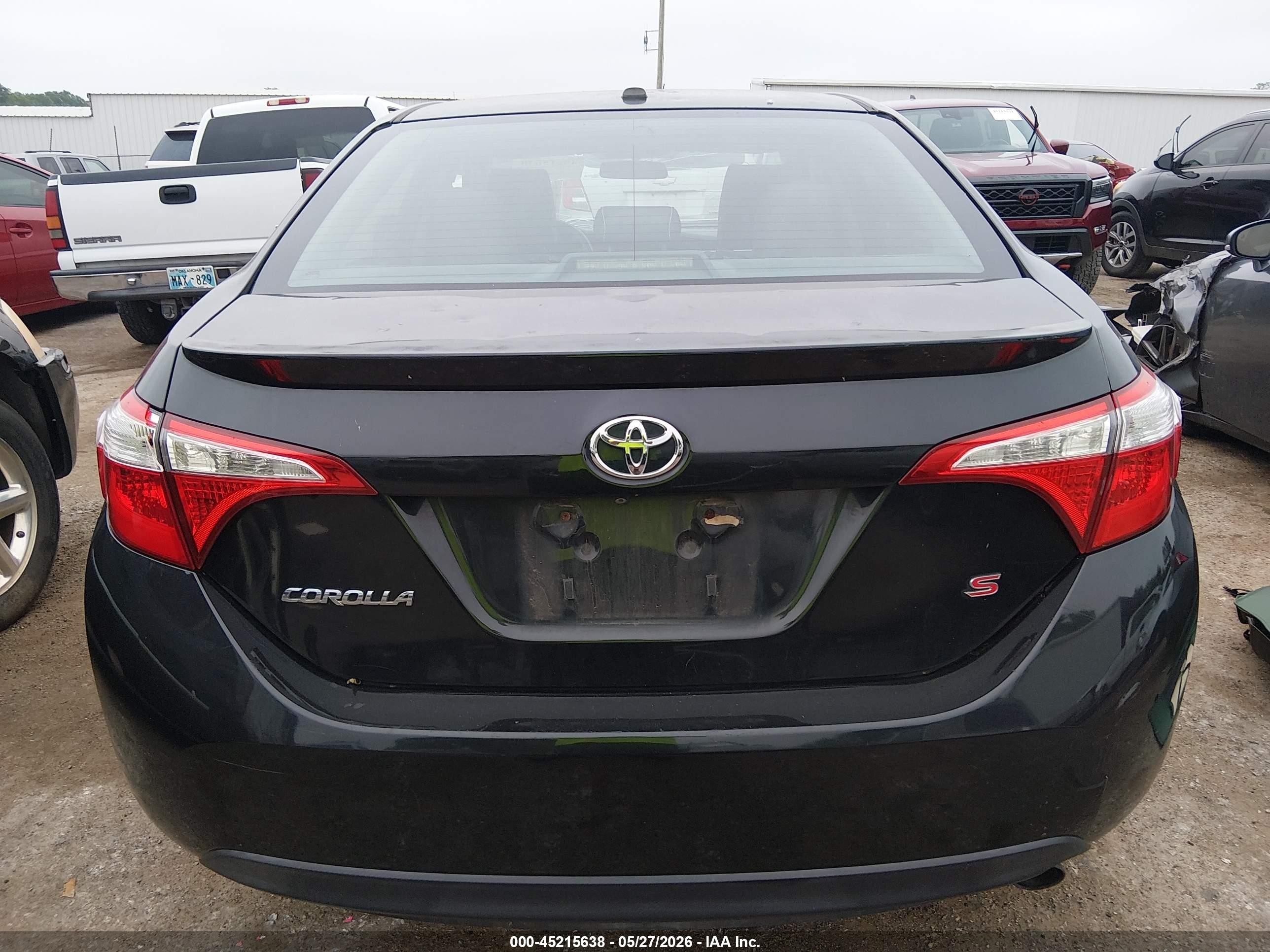 2015 Toyota Corolla S Plus Black vin: 5YFBURHE1FP181139
