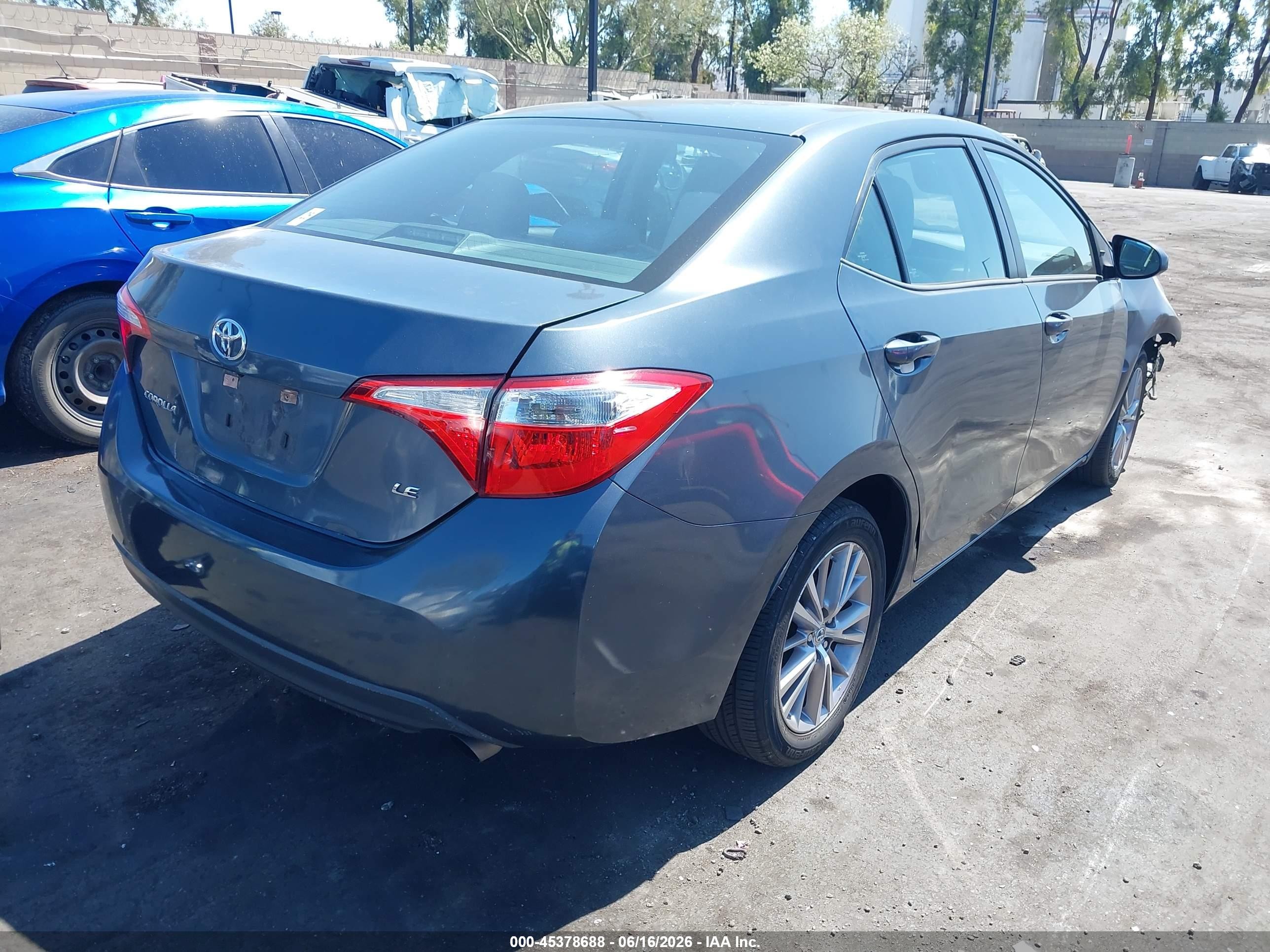 2015 Toyota Corolla Le Plus Gray vin: 5YFBURHE1FP185921