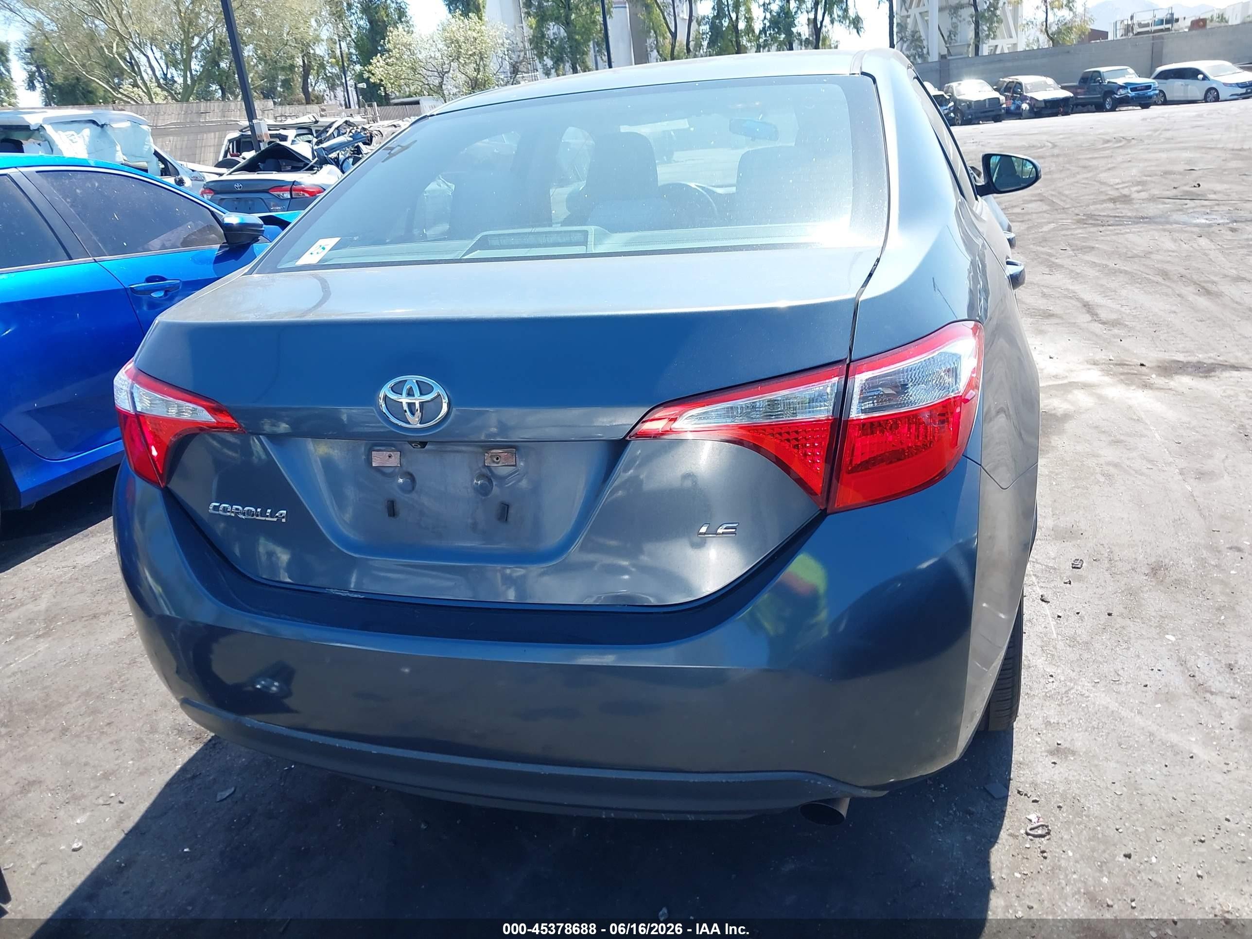 2015 Toyota Corolla Le Plus Gray vin: 5YFBURHE1FP185921