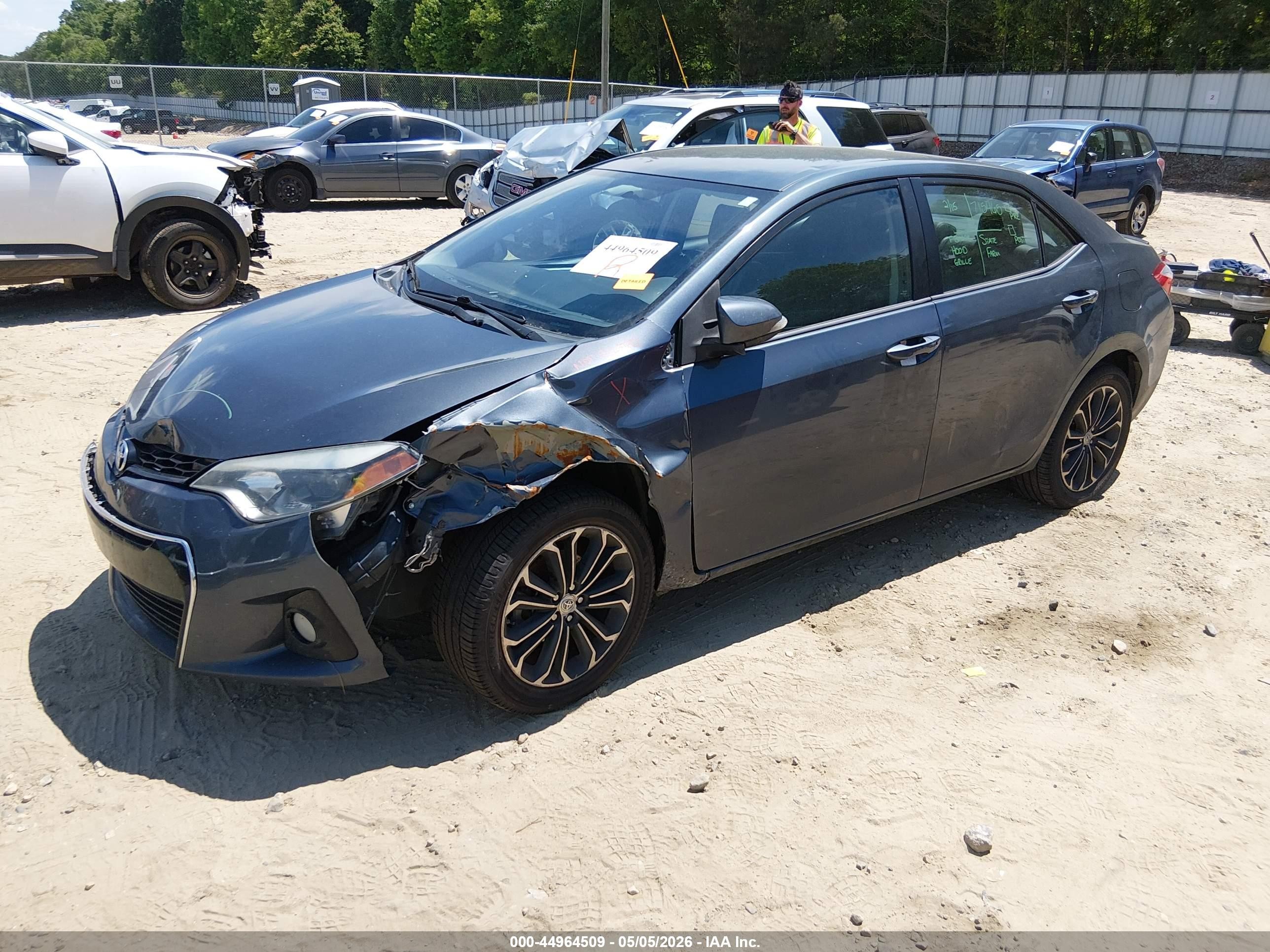 2015 Toyota Corolla S Plus Gray vin: 5YFBURHE1FP234230