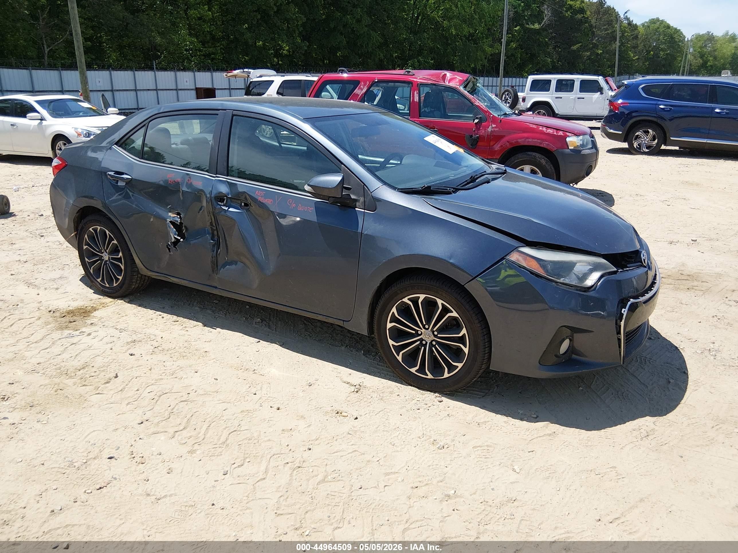 2015 Toyota Corolla S Plus Gray vin: 5YFBURHE1FP234230