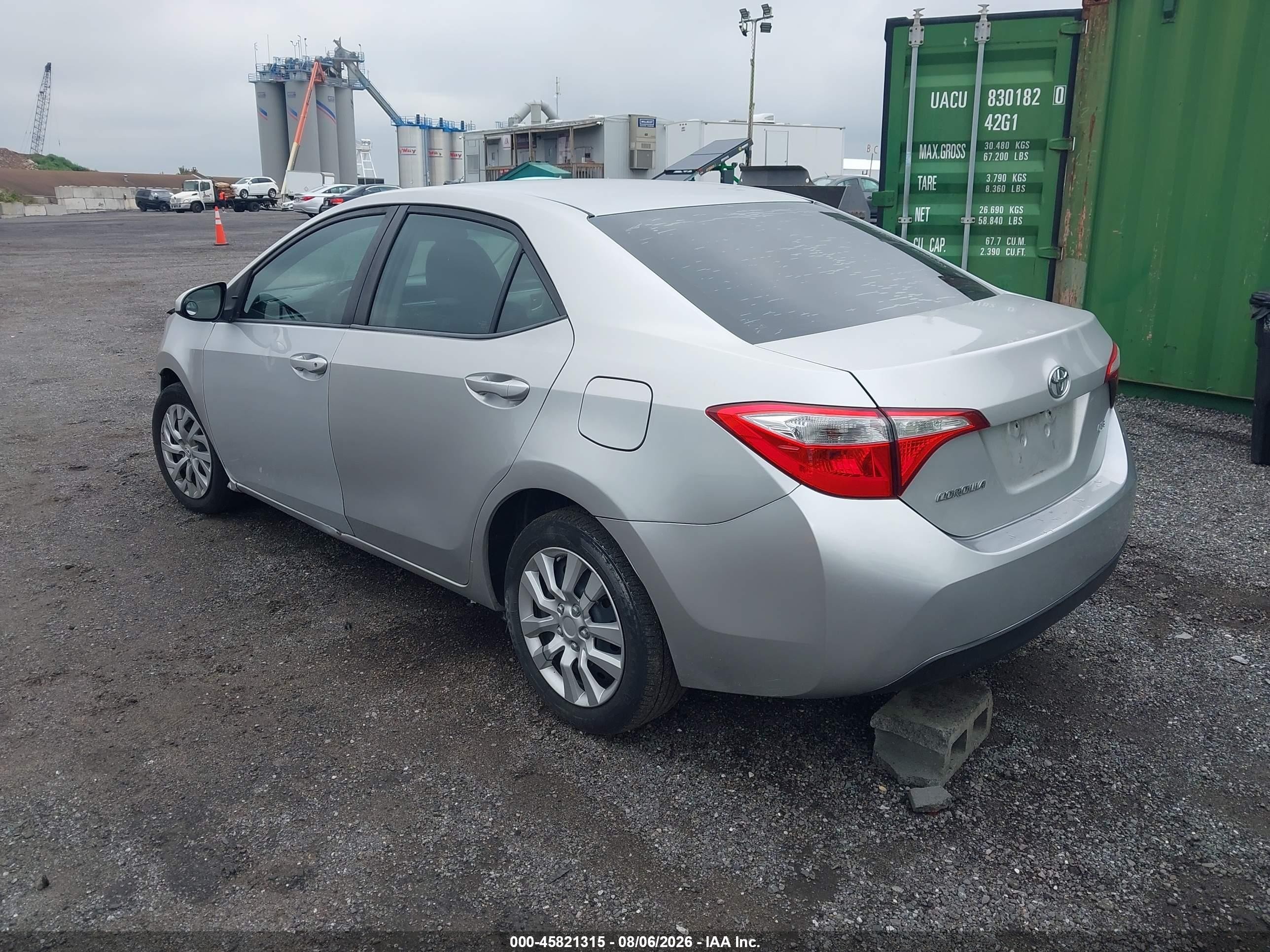 2015 Toyota Corolla Le Silver vin: 5YFBURHE1FP297859