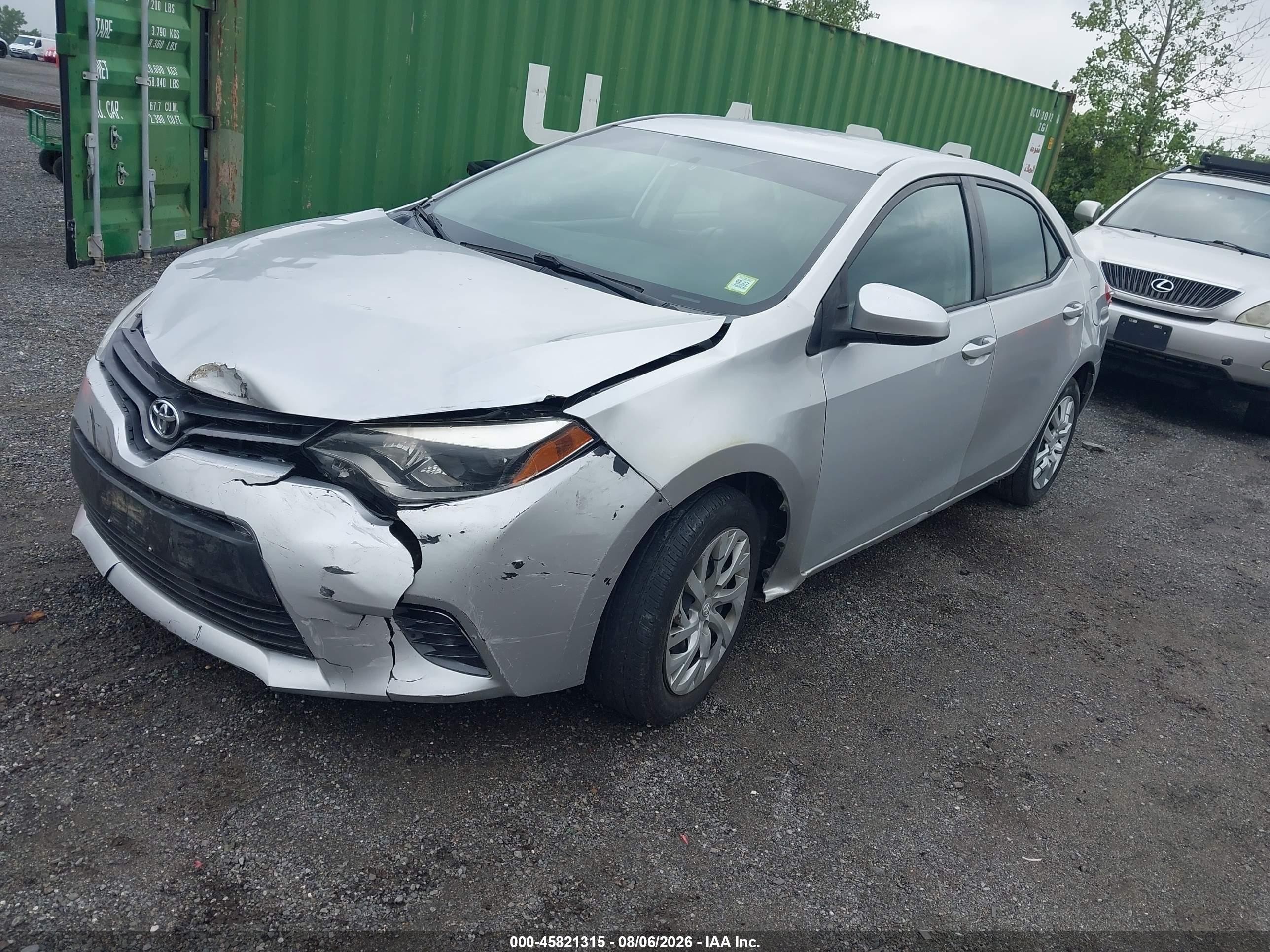 2015 Toyota Corolla Le Silver vin: 5YFBURHE1FP297859