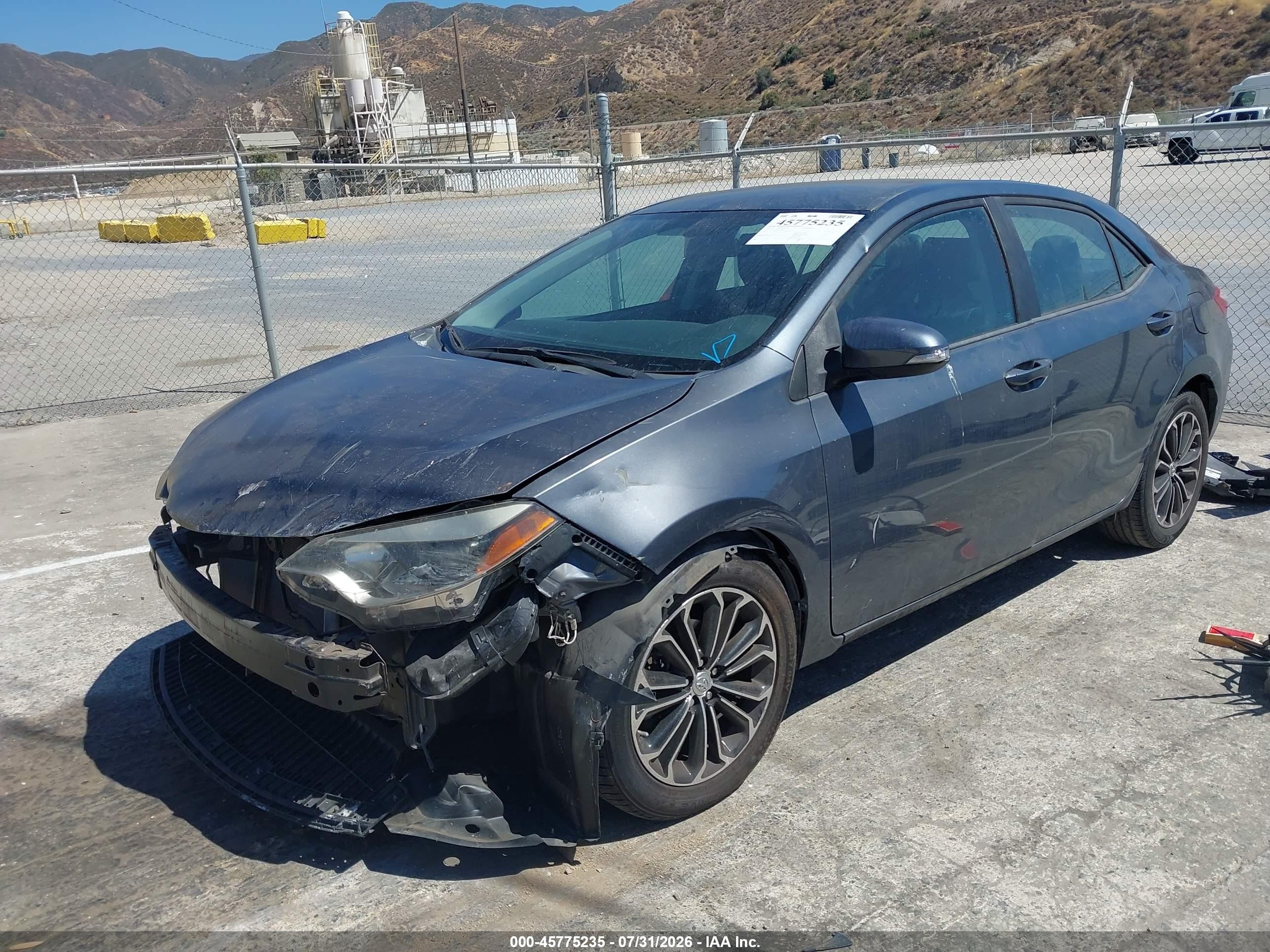 2015 Toyota Corolla S Plus Серый vin: 5YFBURHE1FP346722