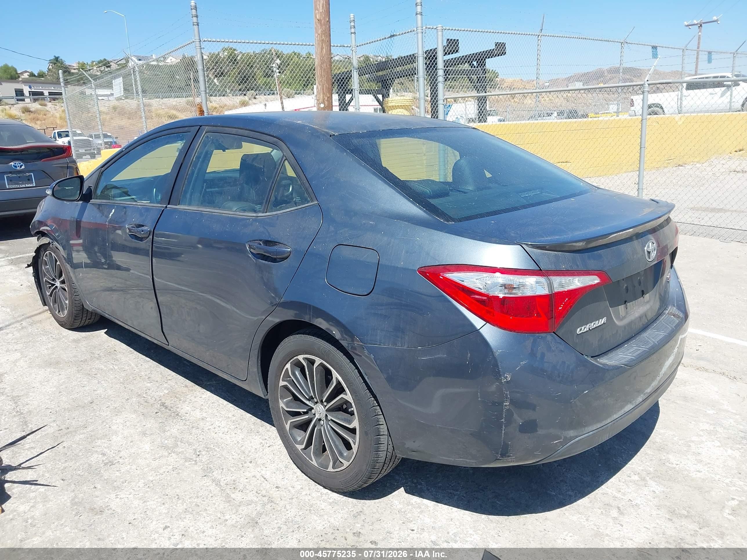 2015 Toyota Corolla S Plus Серый vin: 5YFBURHE1FP346722