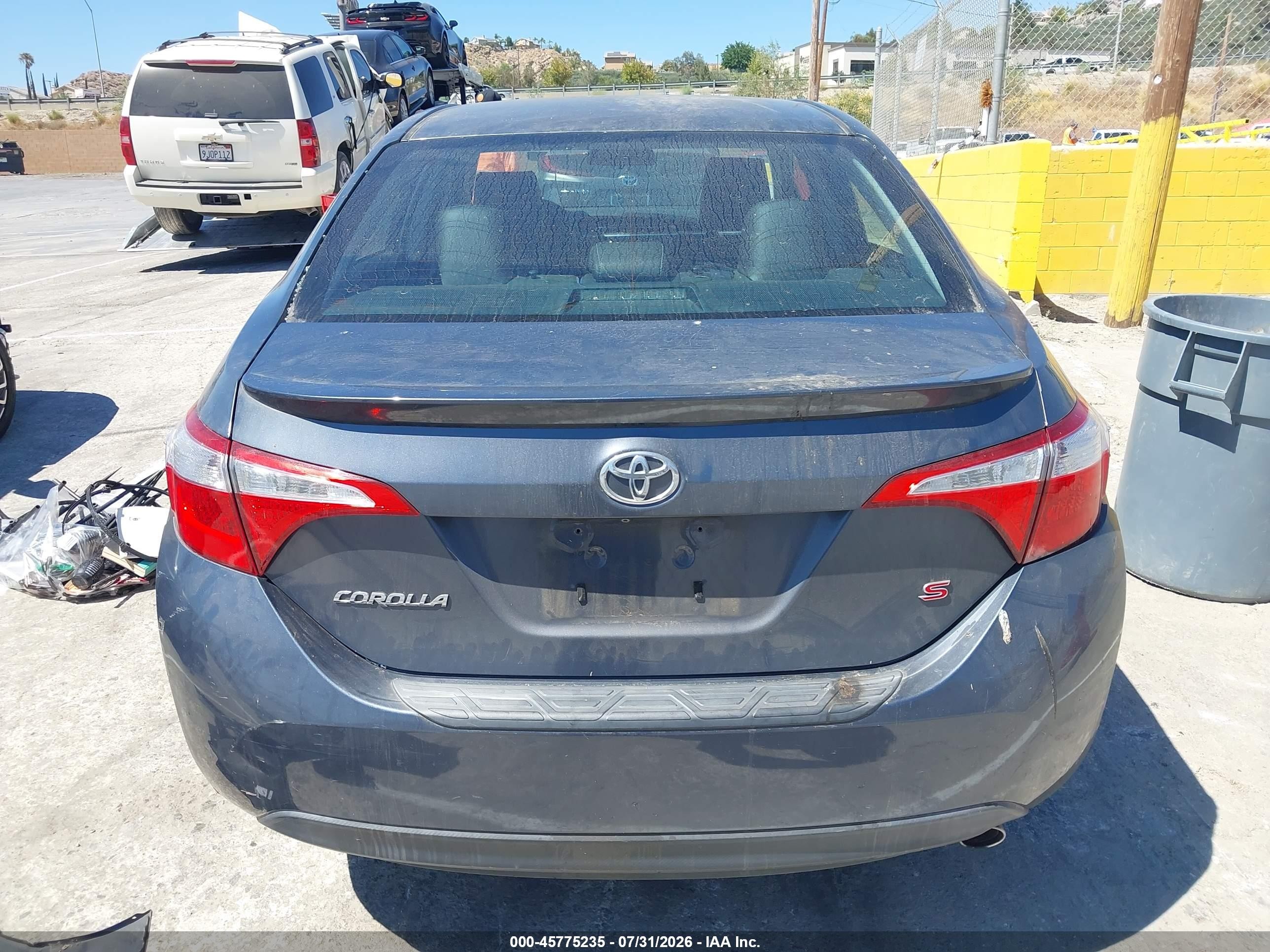 2015 Toyota Corolla S Plus Серый vin: 5YFBURHE1FP346722