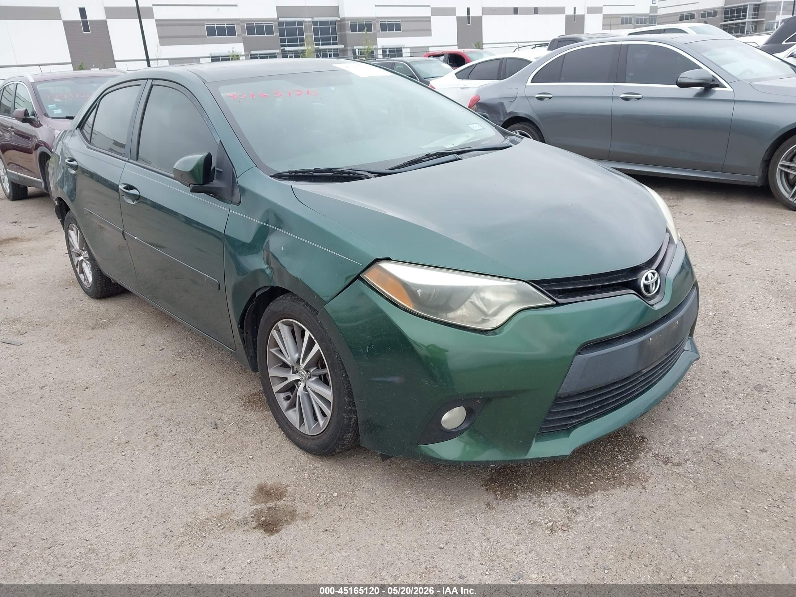 2014 Toyota Corolla   Green vin: 5YFBURHE2EP049697