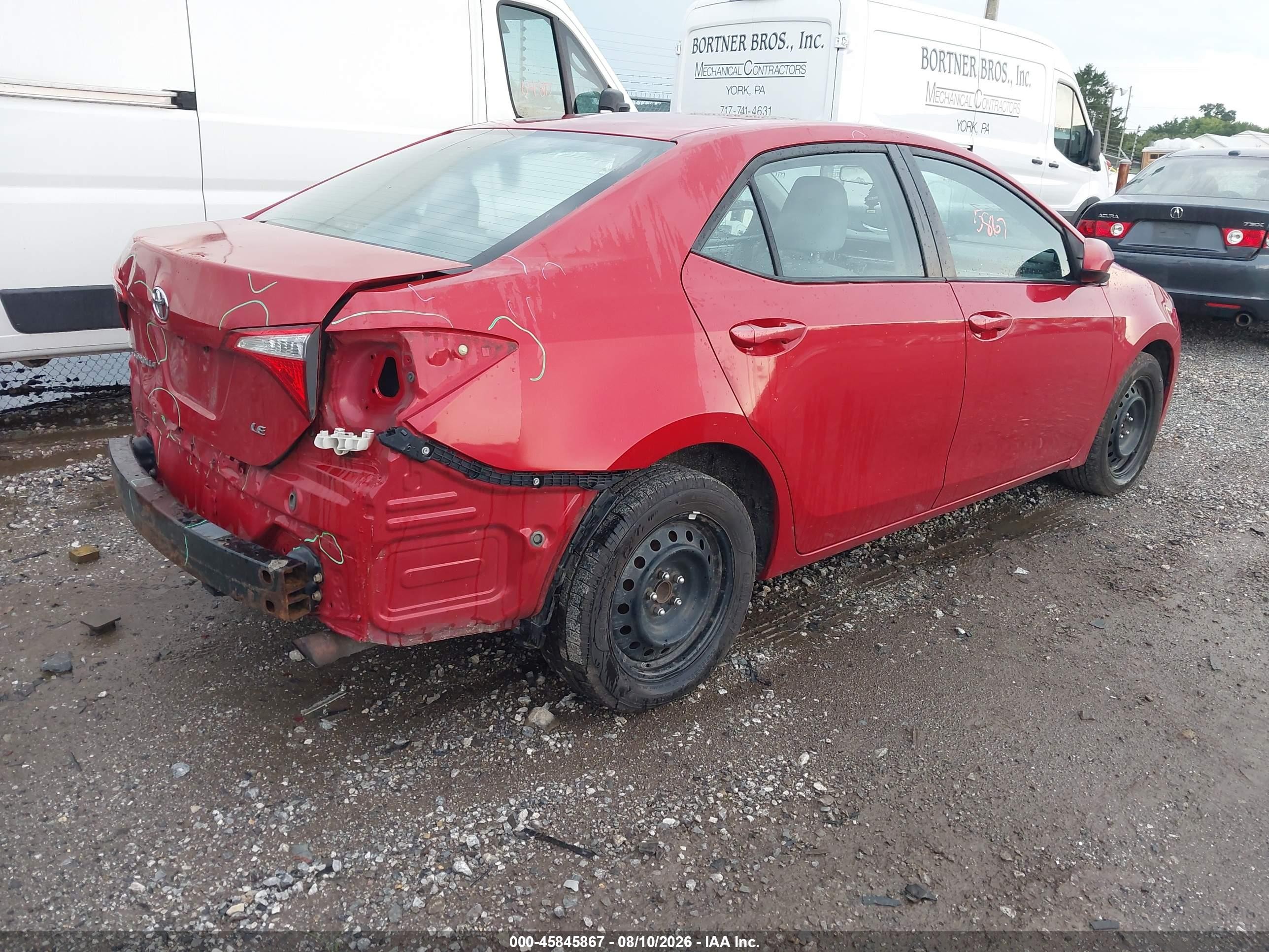 2014 Toyota Corolla Le Red vin: 5YFBURHE2EP077760