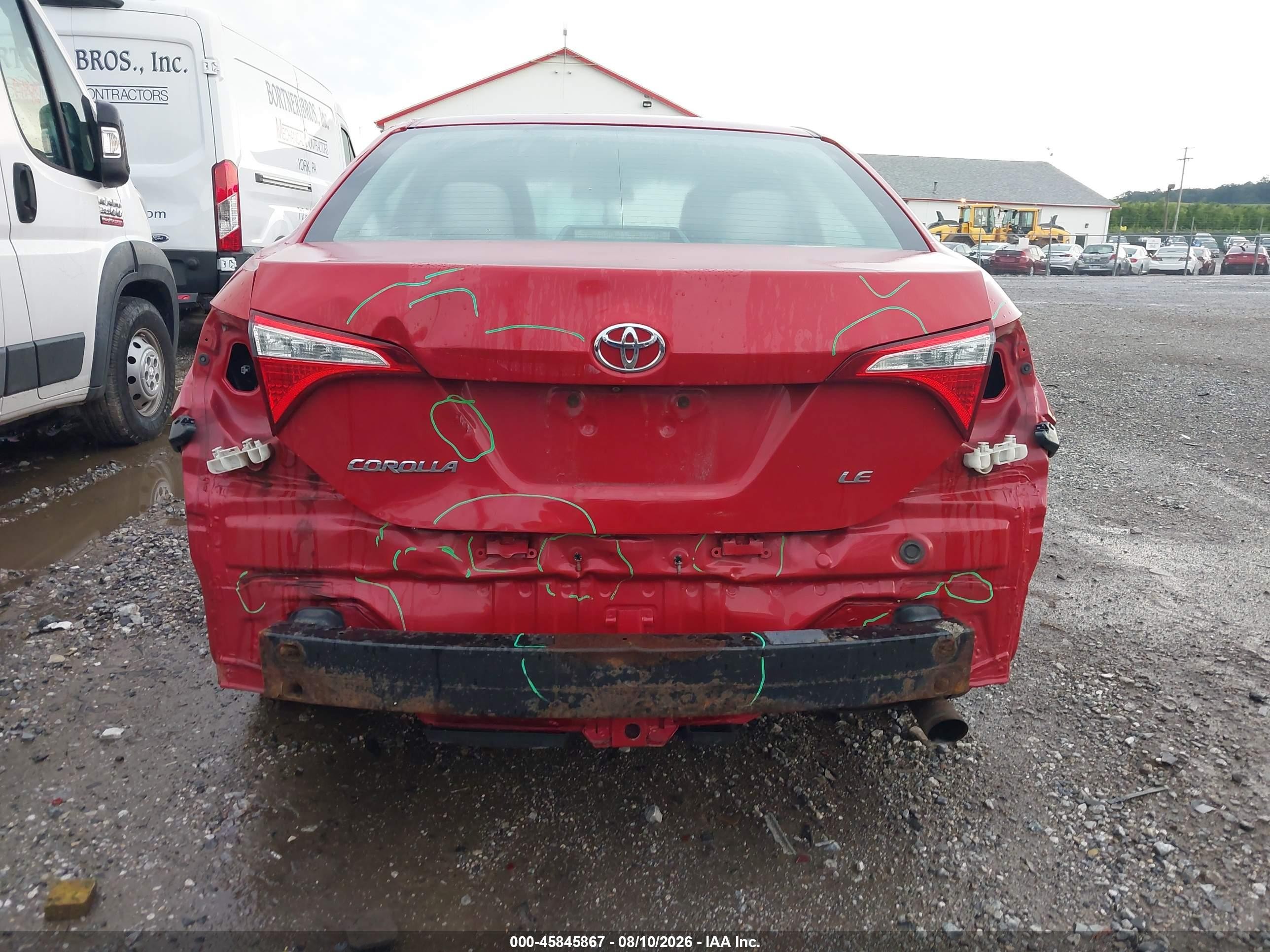 2014 Toyota Corolla Le Red vin: 5YFBURHE2EP077760