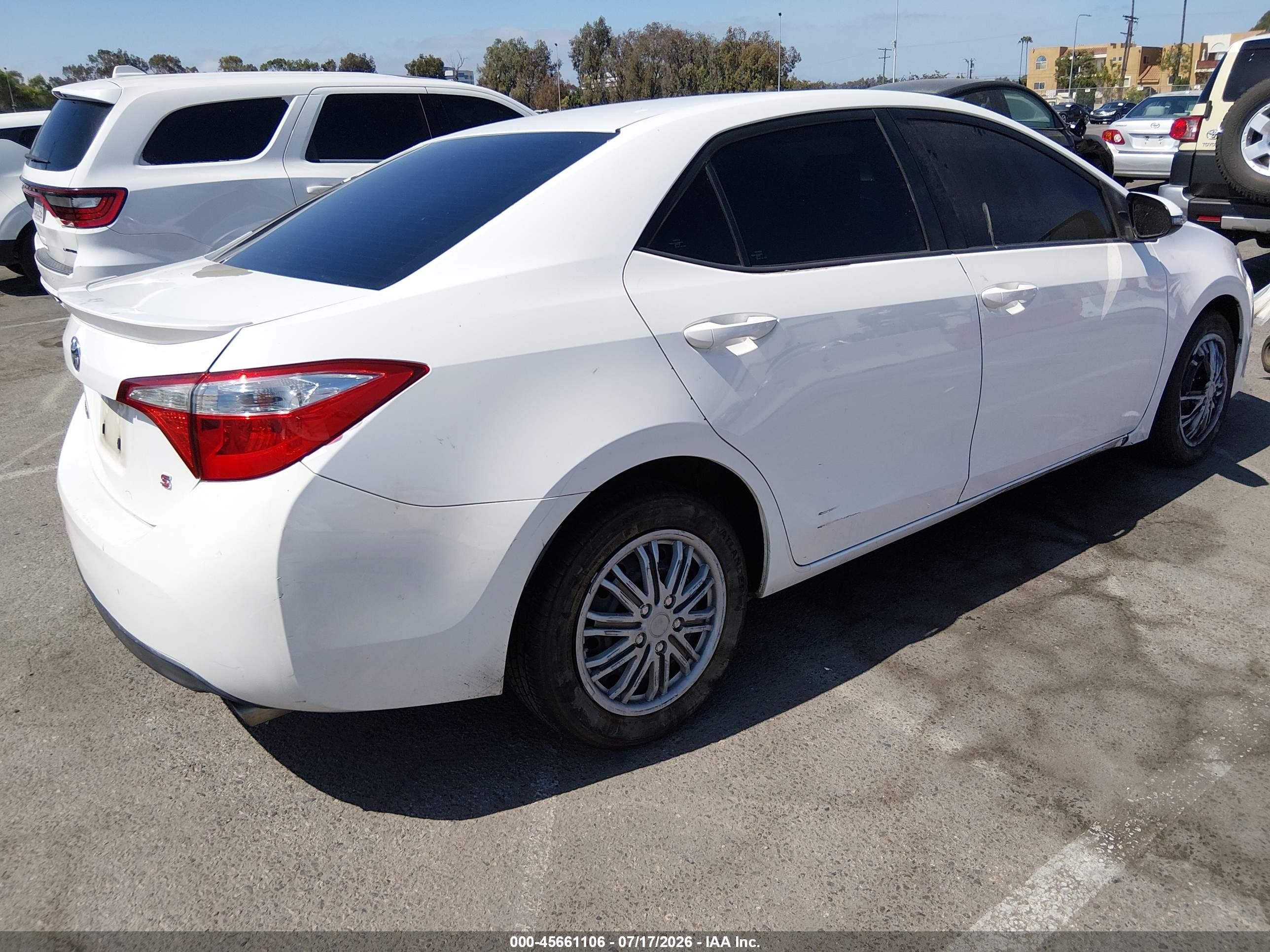 2014 Toyota Corolla S White vin: 5YFBURHE2EP100955
