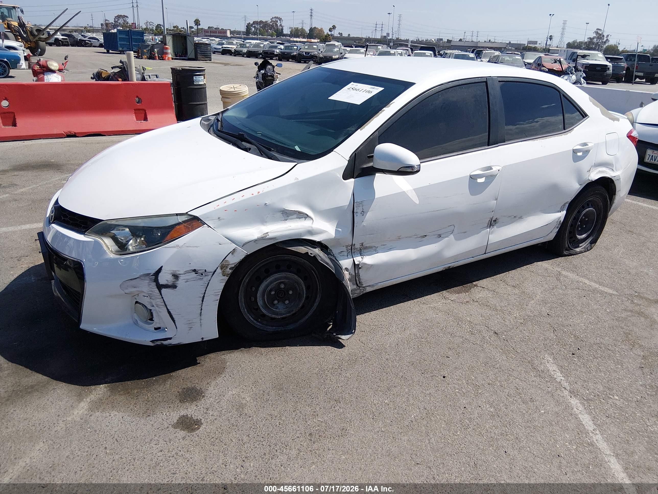 2014 Toyota Corolla S White vin: 5YFBURHE2EP100955