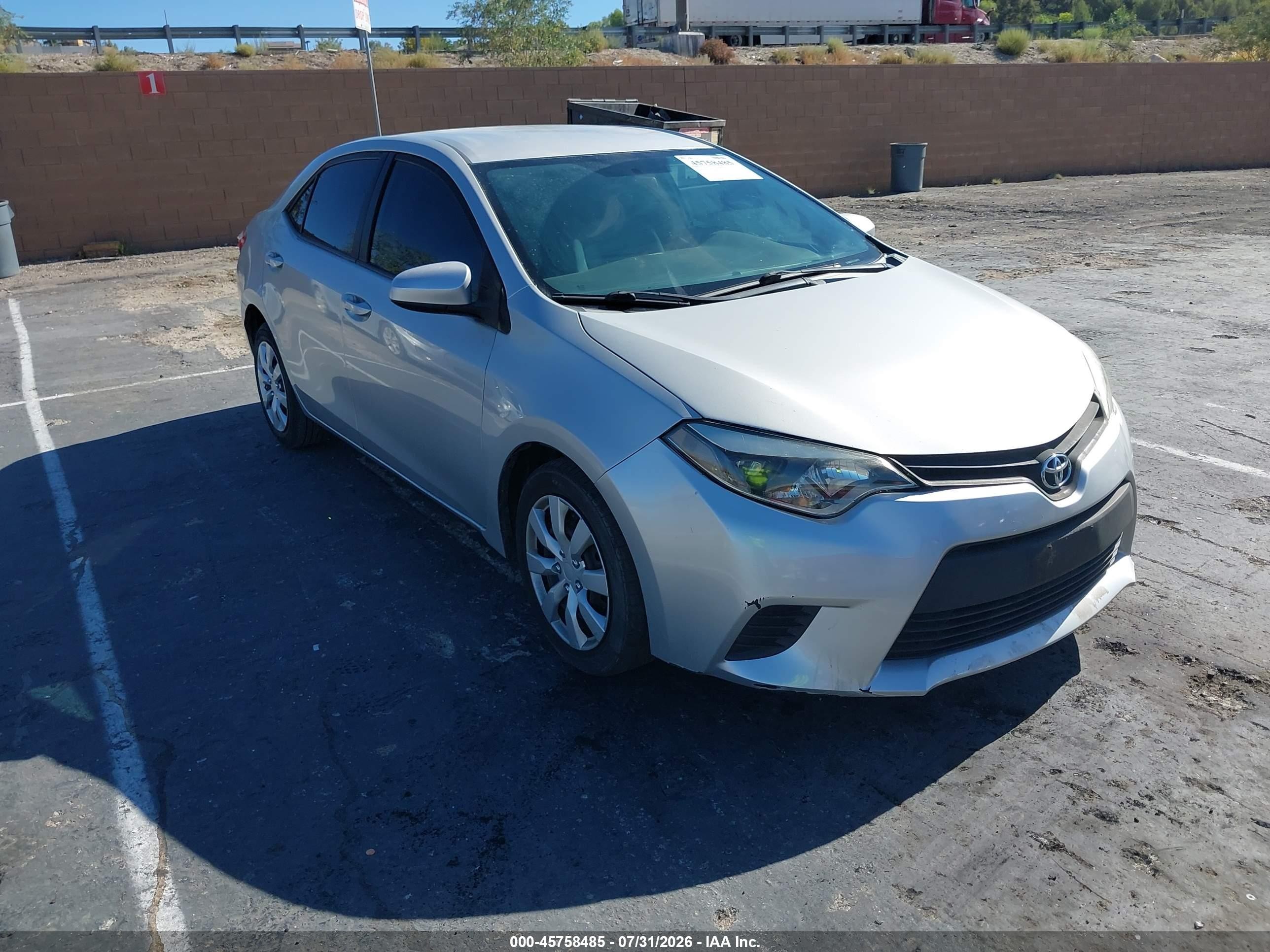 2014 Toyota Corolla Le Silver vin: 5YFBURHE2EP157866