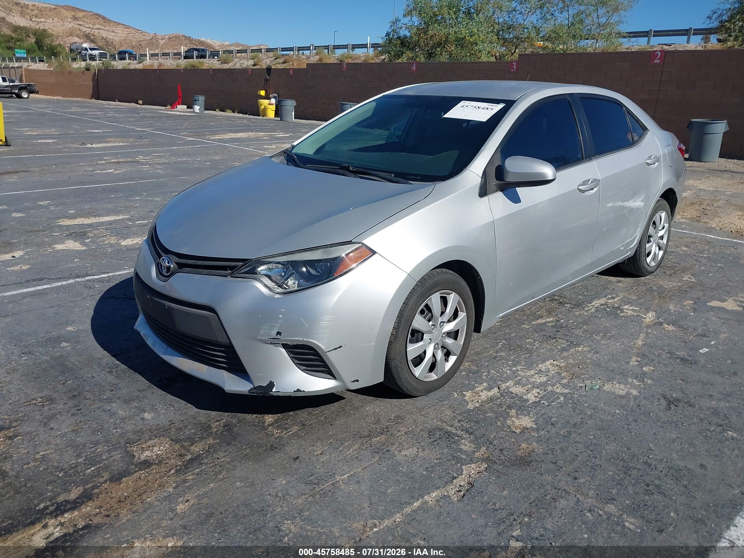 2014 Toyota Corolla Le Silver vin: 5YFBURHE2EP157866