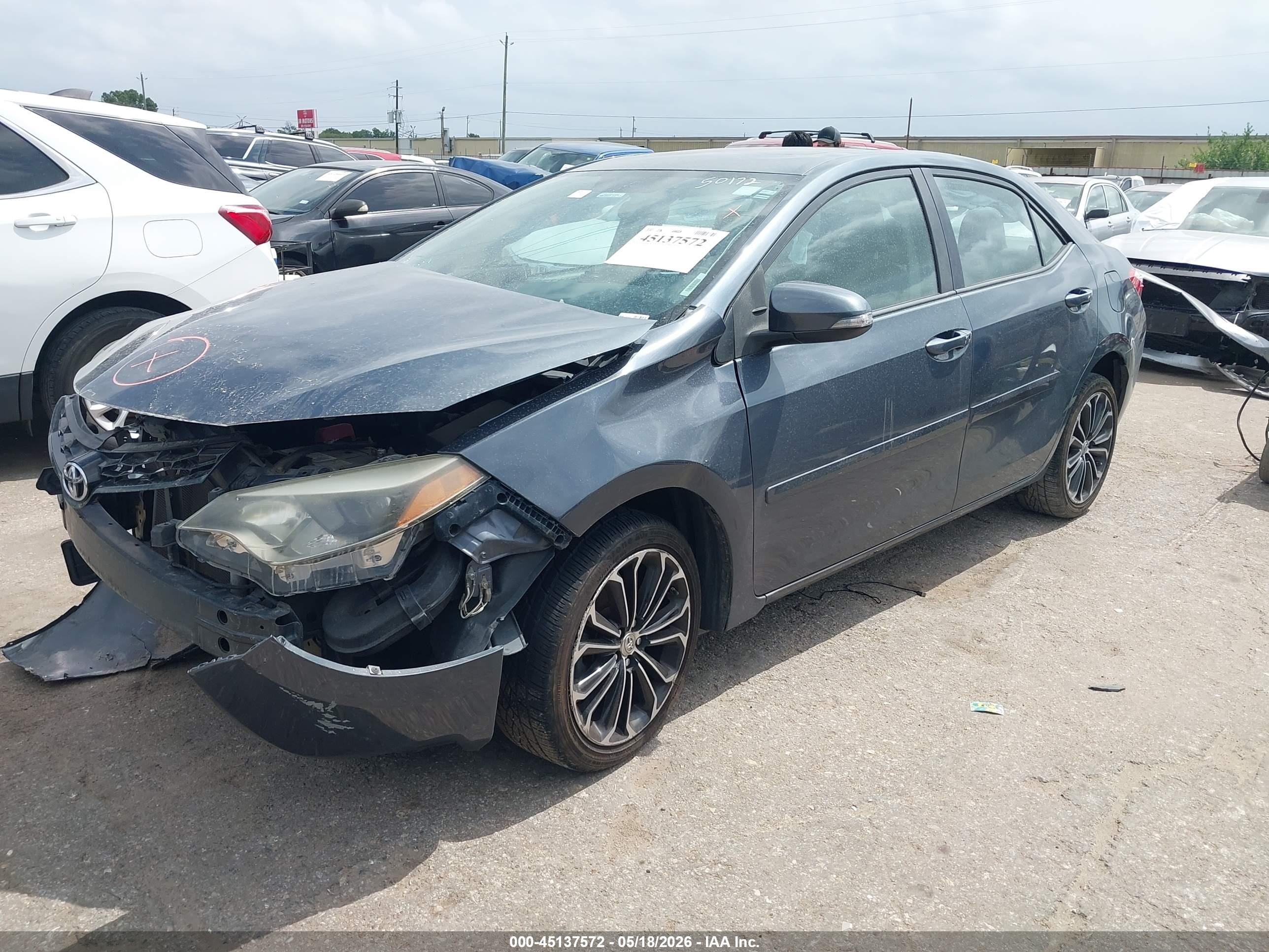 2015 Toyota Corolla S Plus Blue vin: 5YFBURHE2FP189346