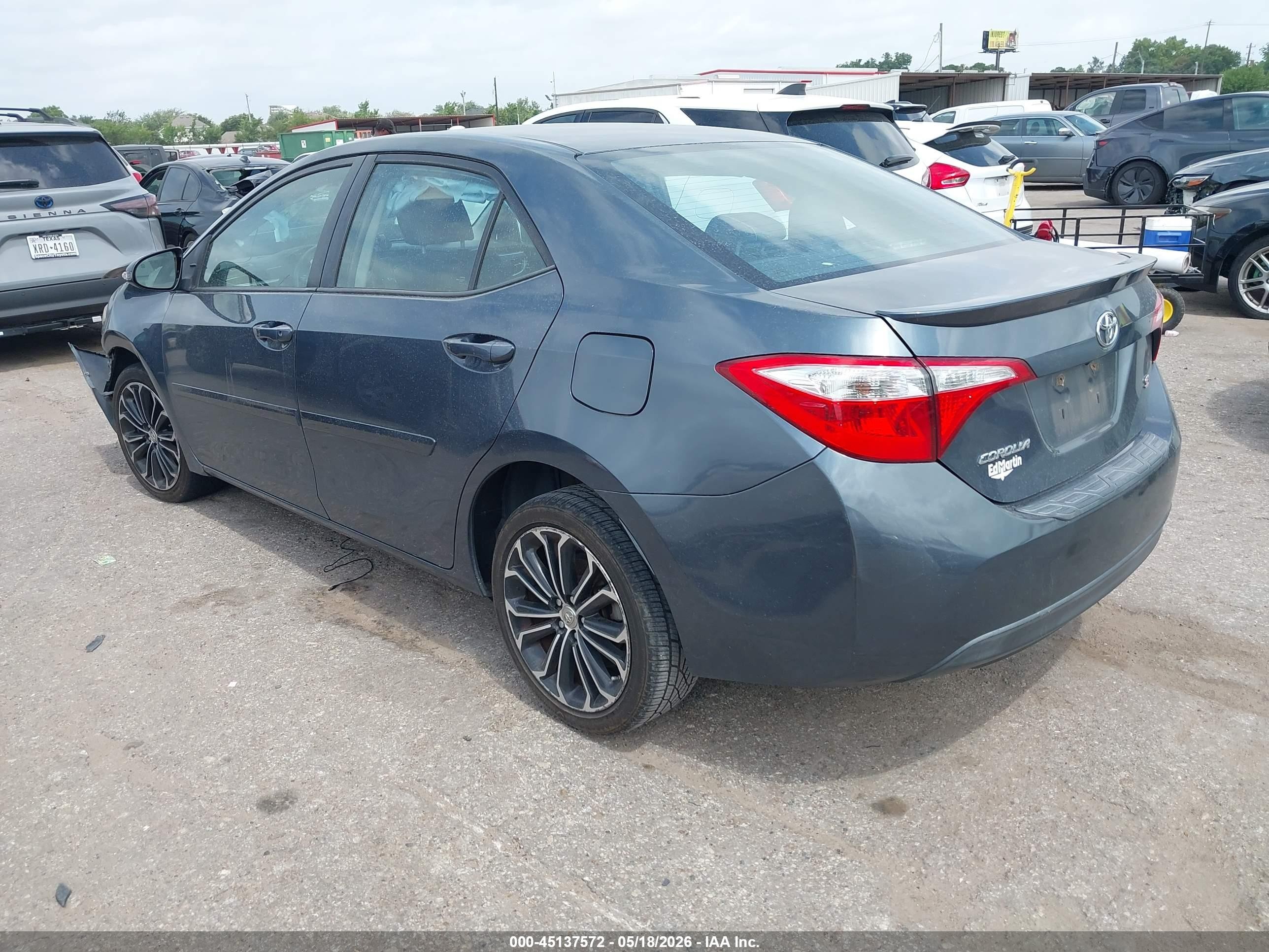 2015 Toyota Corolla S Plus Blue vin: 5YFBURHE2FP189346