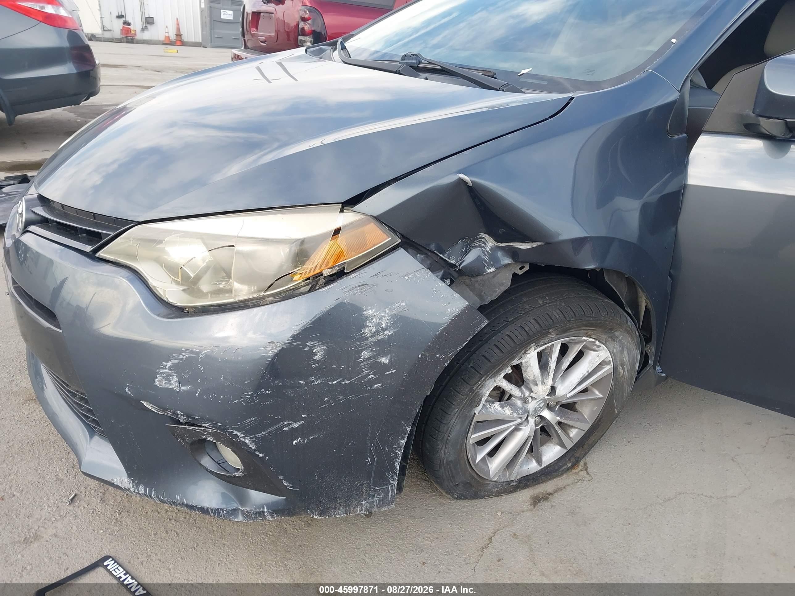2015 Toyota Corolla Le Plus Gray vin: 5YFBURHE2FP207117