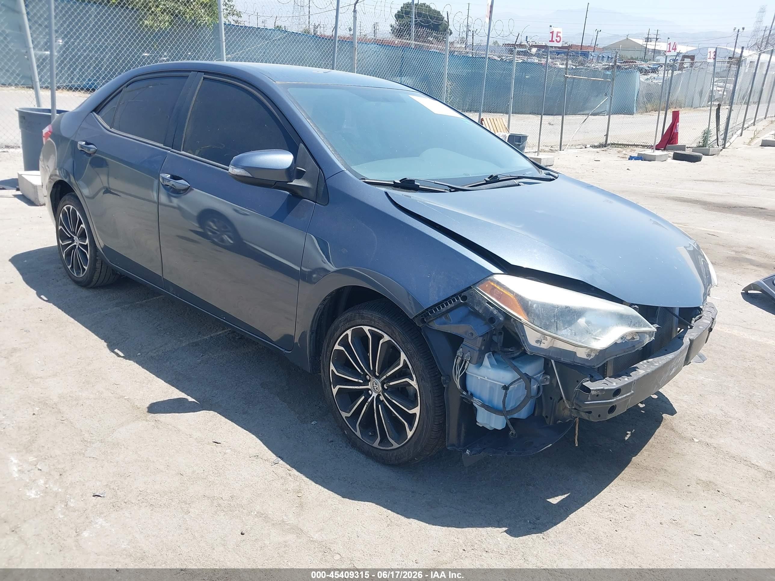 2015 Toyota Corolla S Plus Gray vin: 5YFBURHE2FP232860