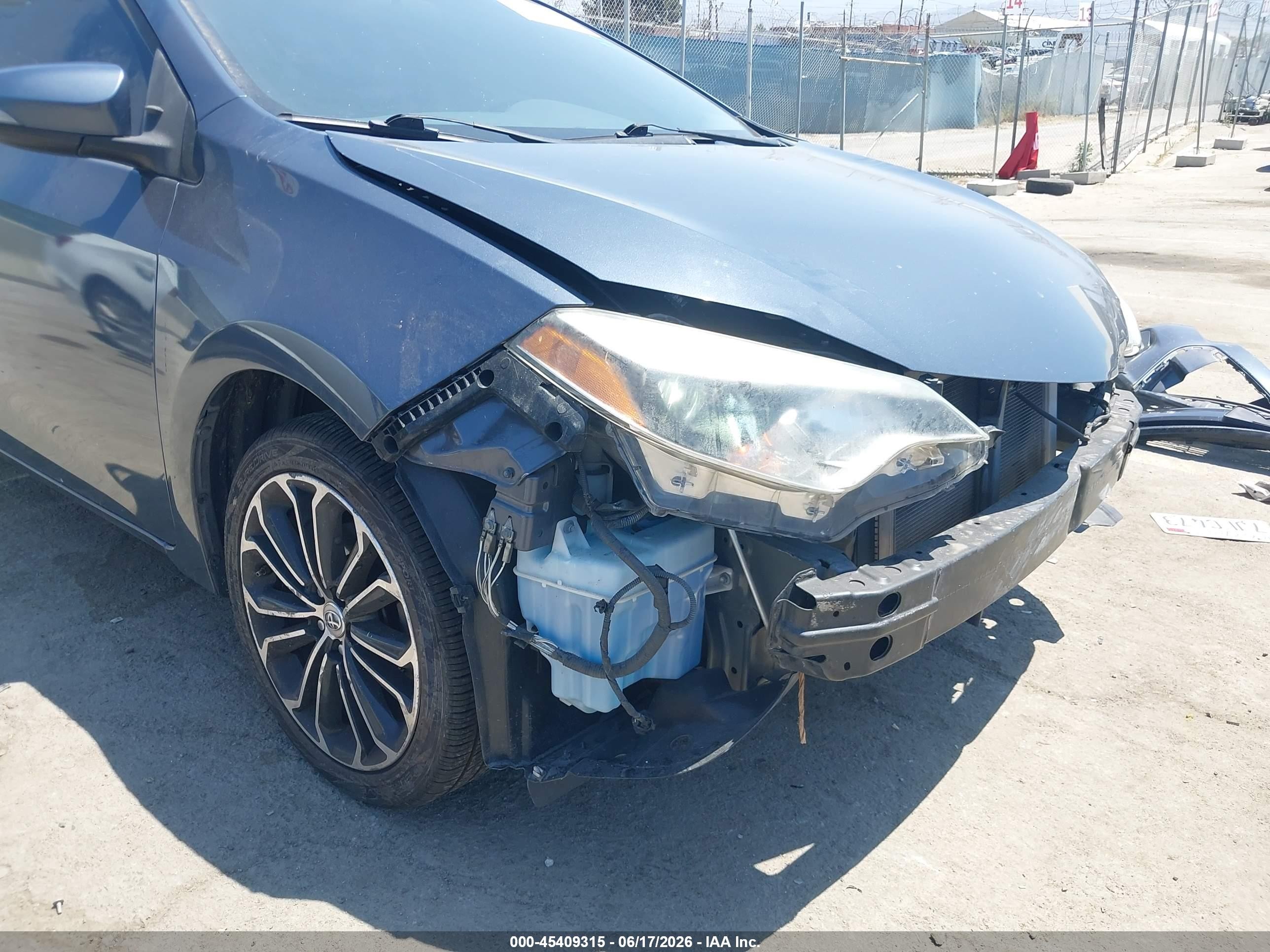 2015 Toyota Corolla S Plus Gray vin: 5YFBURHE2FP232860