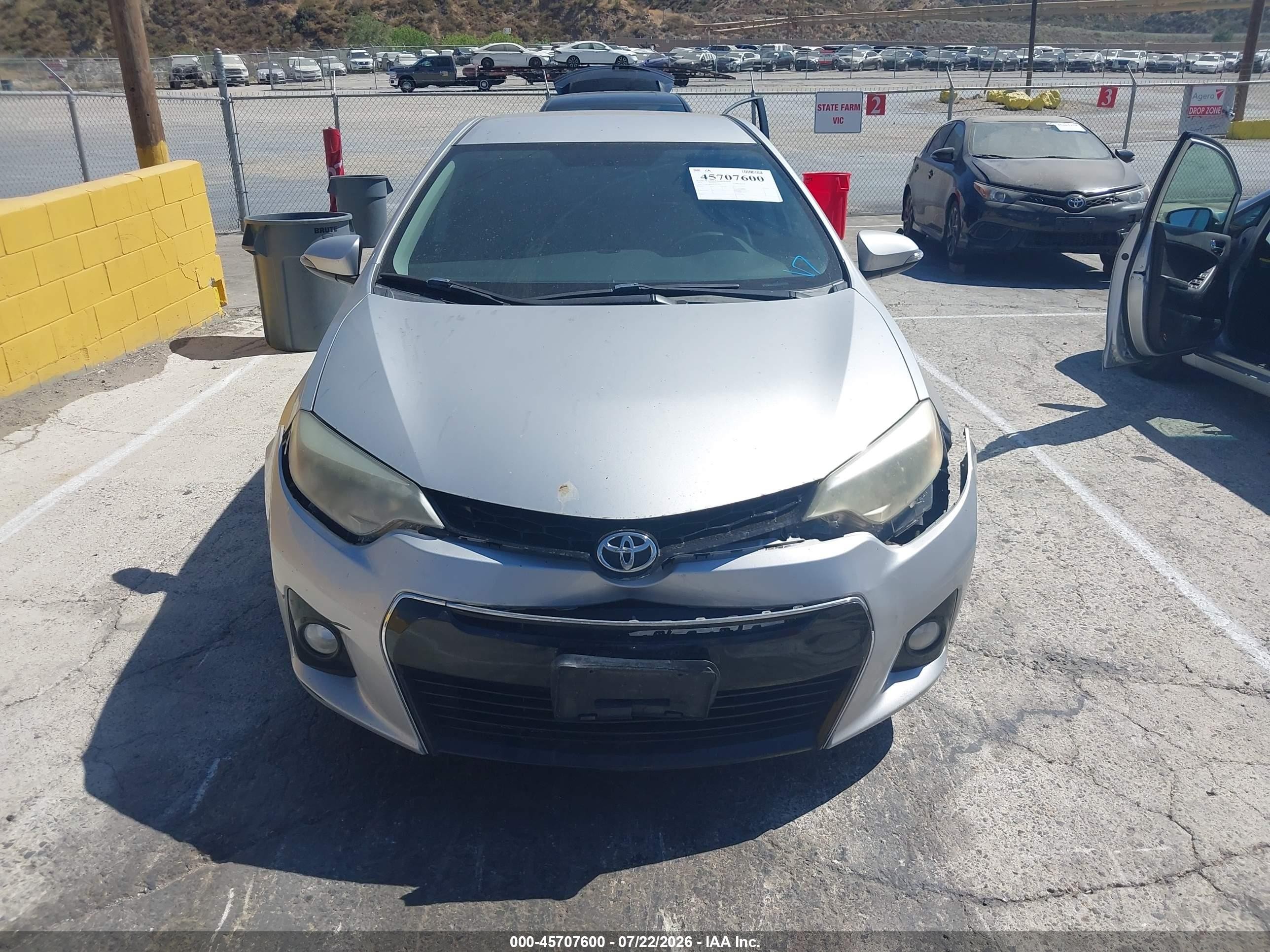 2015 Toyota Corolla S Plus Gray vin: 5YFBURHE2FP351878