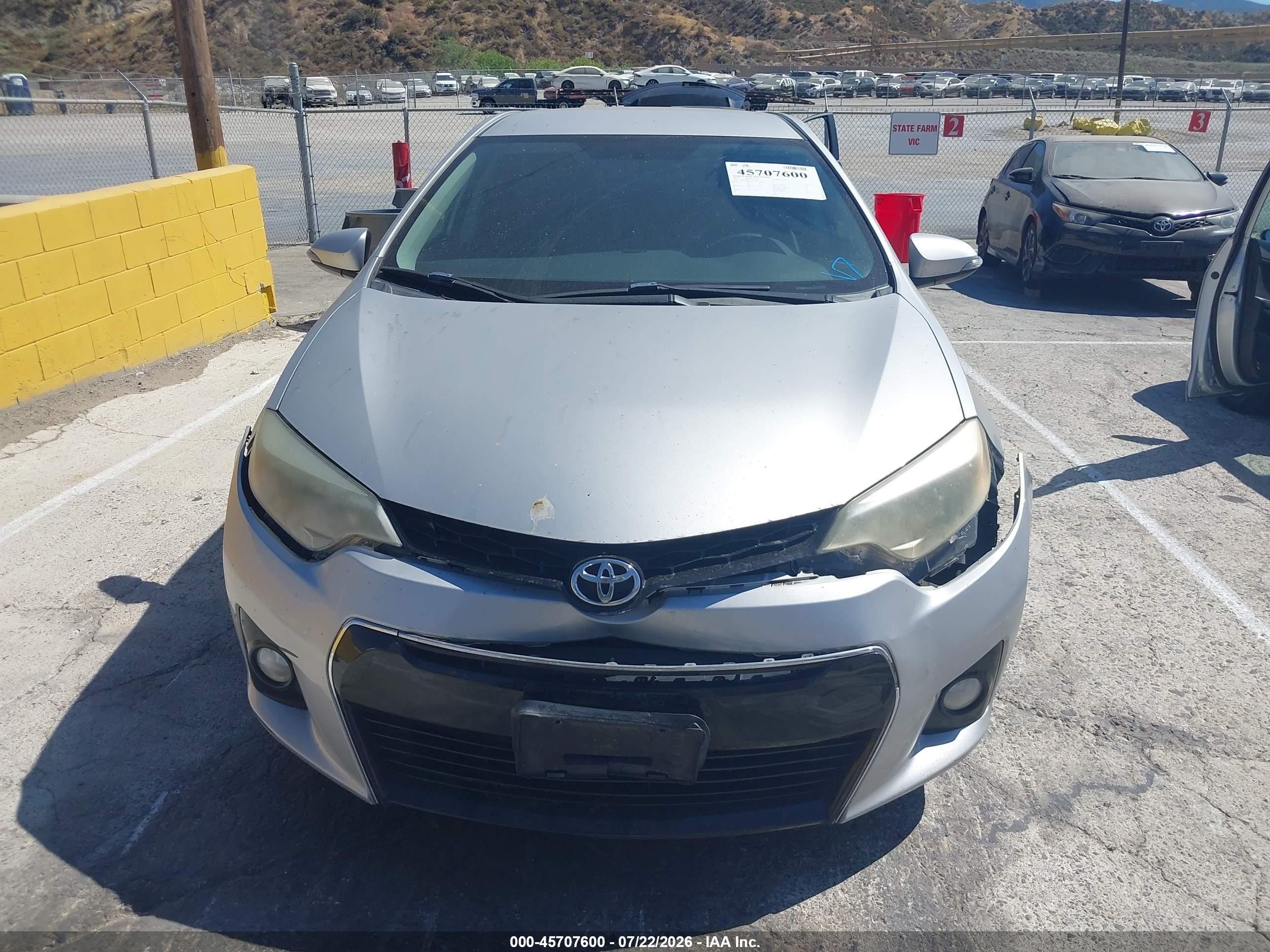 2015 Toyota Corolla S Plus Gray vin: 5YFBURHE2FP351878