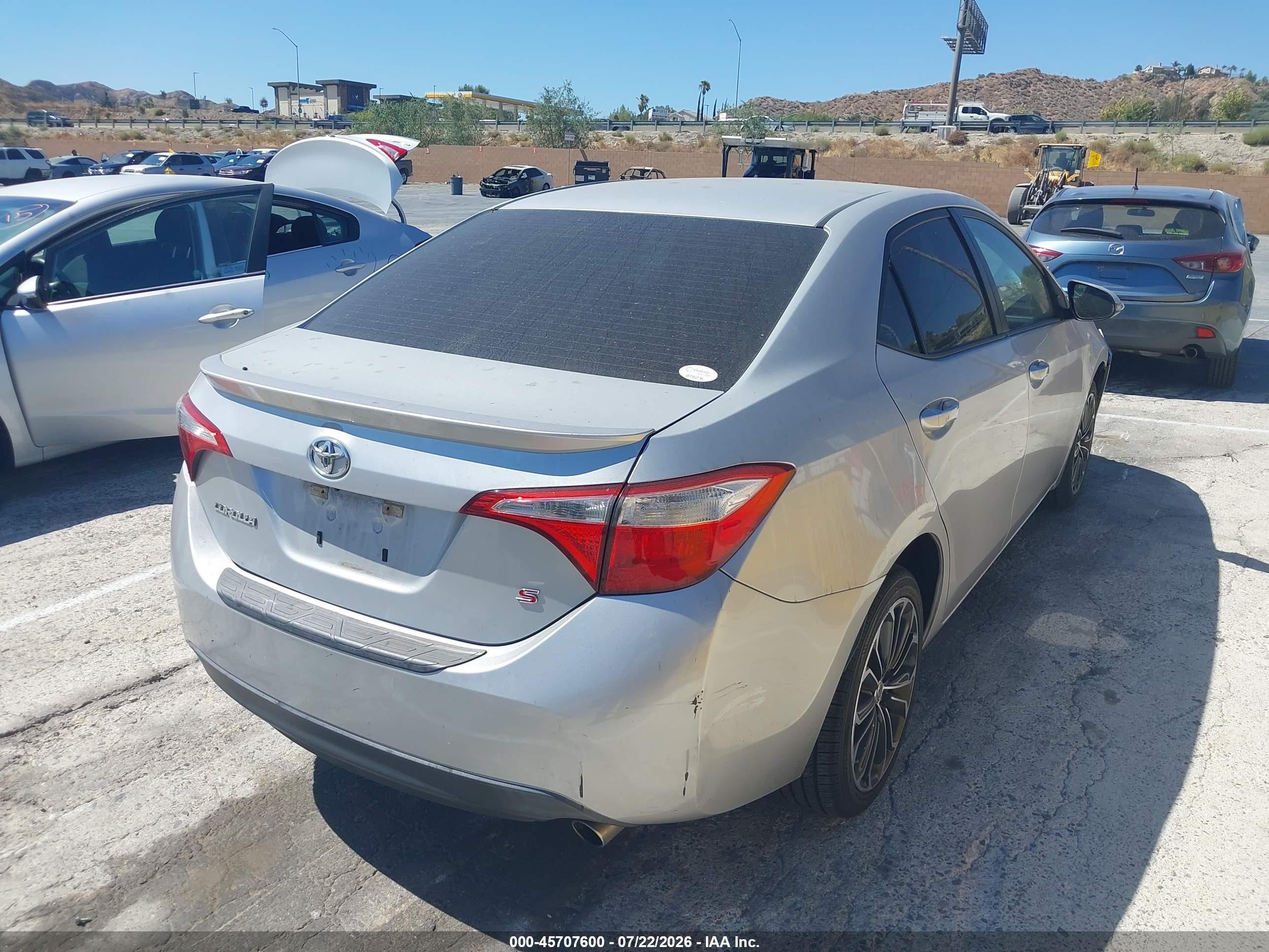 2015 Toyota Corolla S Plus Gray vin: 5YFBURHE2FP351878