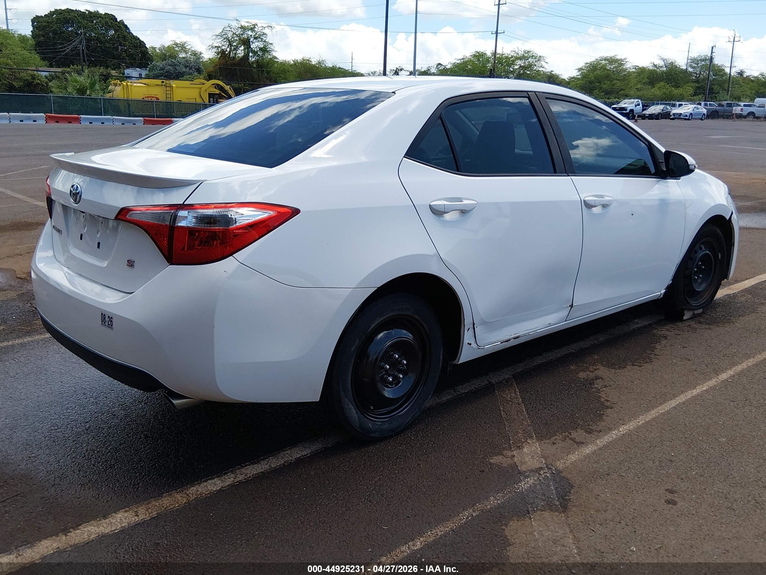 2014 Toyota Corolla S/s Plus/s Premium White vin: 5YFBURHE3EP049451