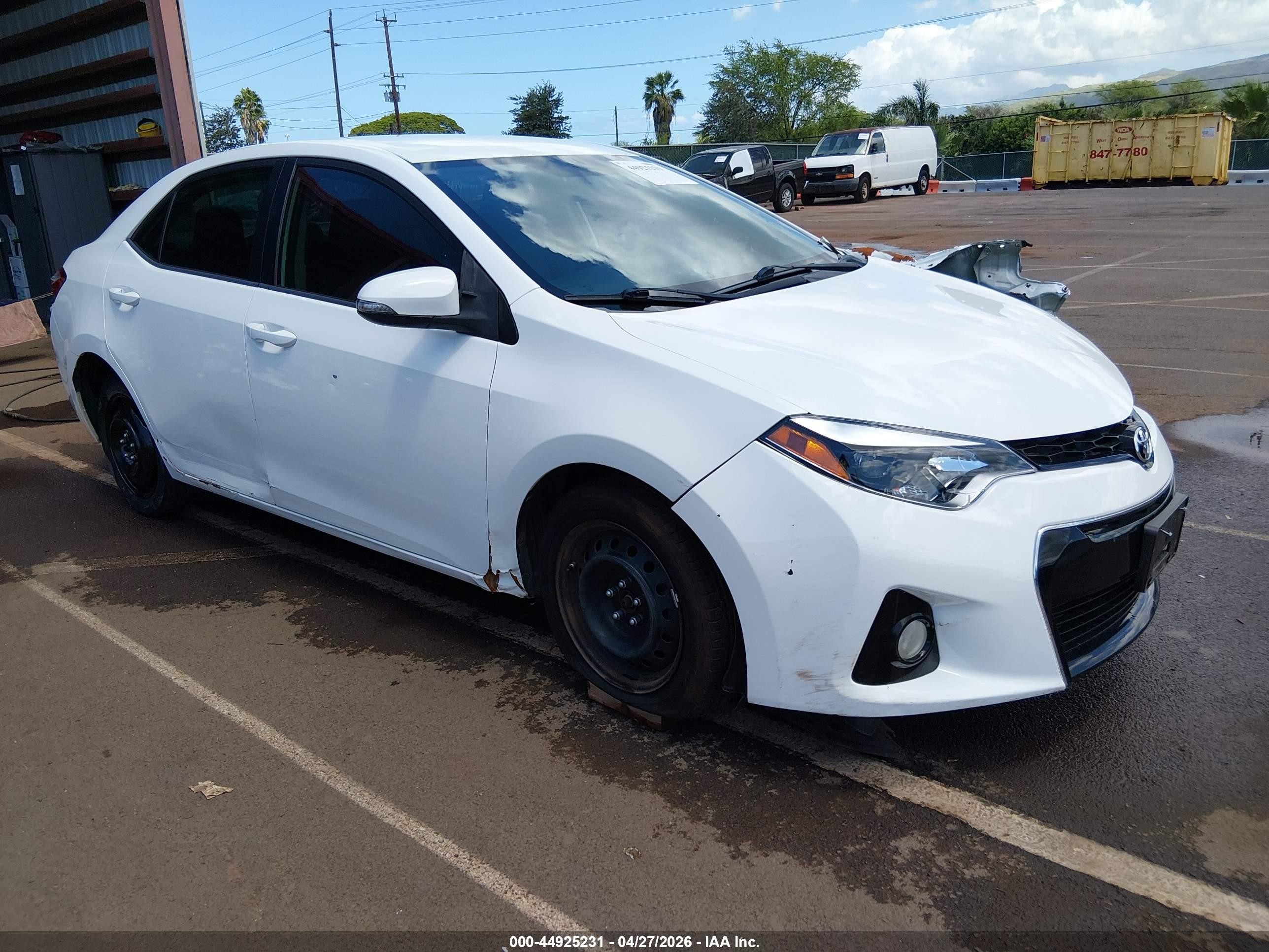 2014 Toyota Corolla S/s Plus/s Premium White vin: 5YFBURHE3EP049451