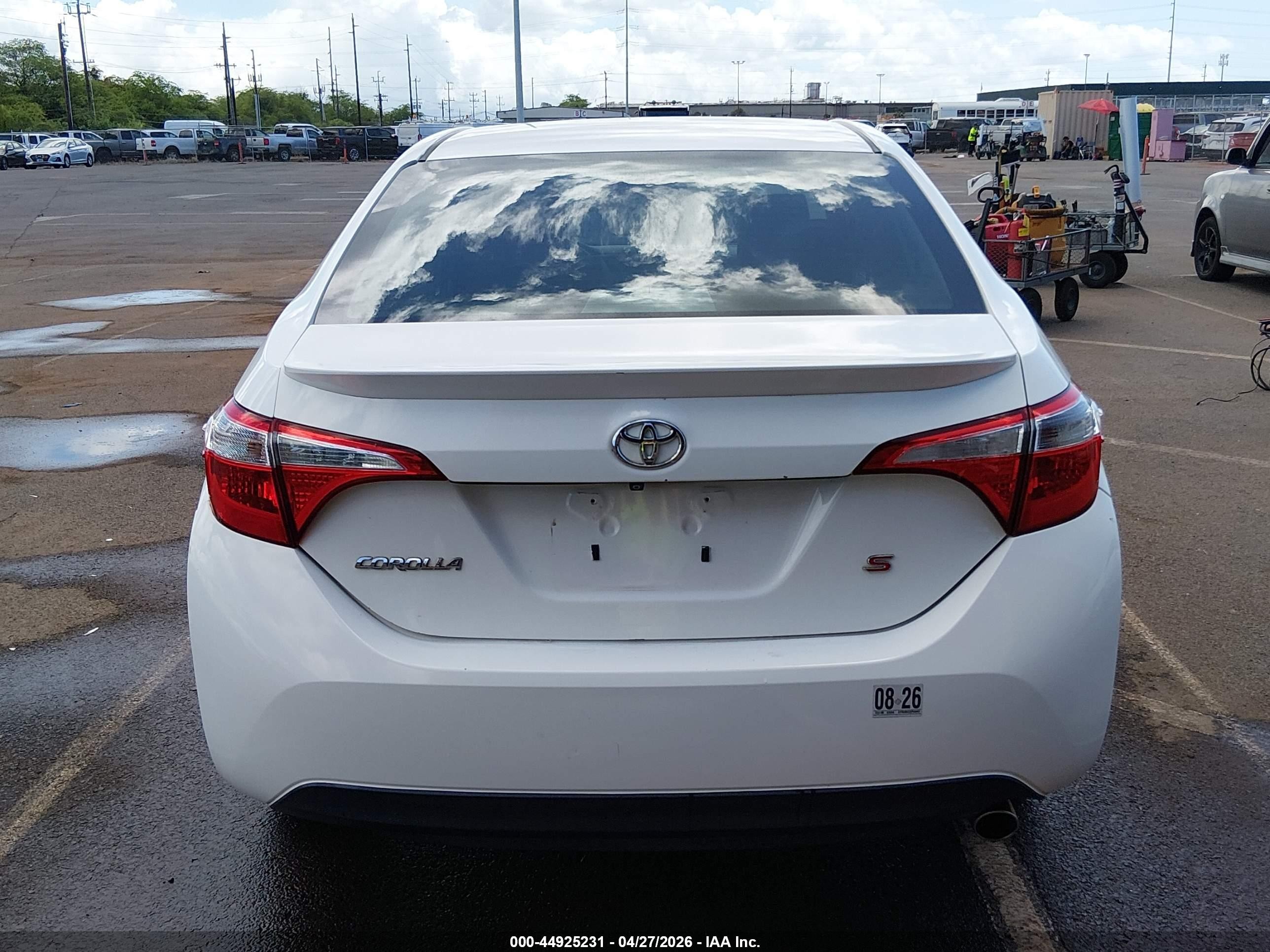 2014 Toyota Corolla S/s Plus/s Premium White vin: 5YFBURHE3EP049451