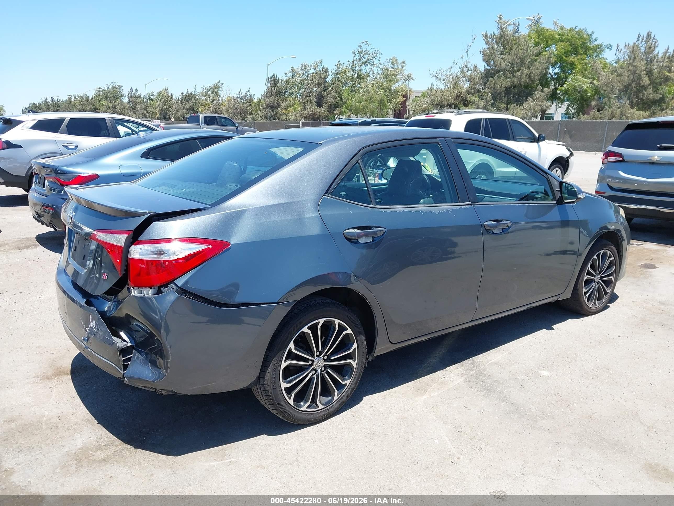 2014 Toyota Corolla S Plus Gray vin: 5YFBURHE3EP064368