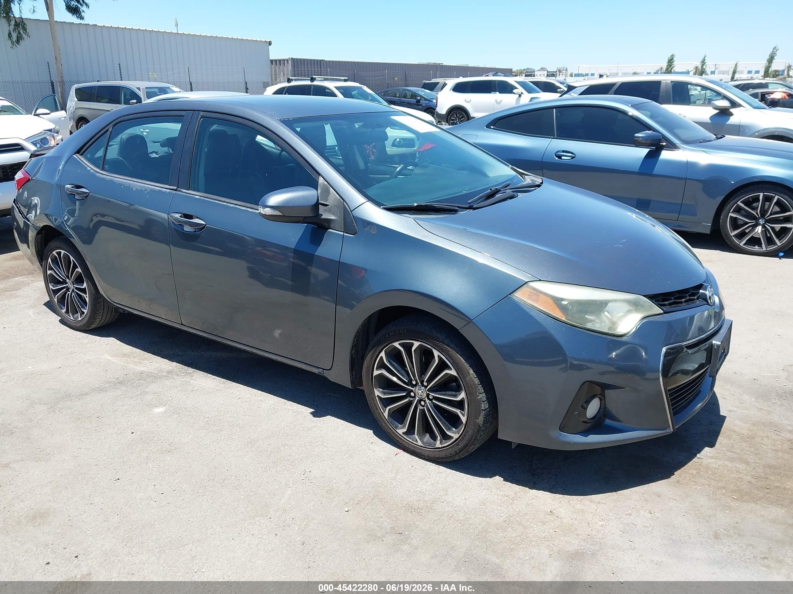 2014 Toyota Corolla S Plus Gray vin: 5YFBURHE3EP064368