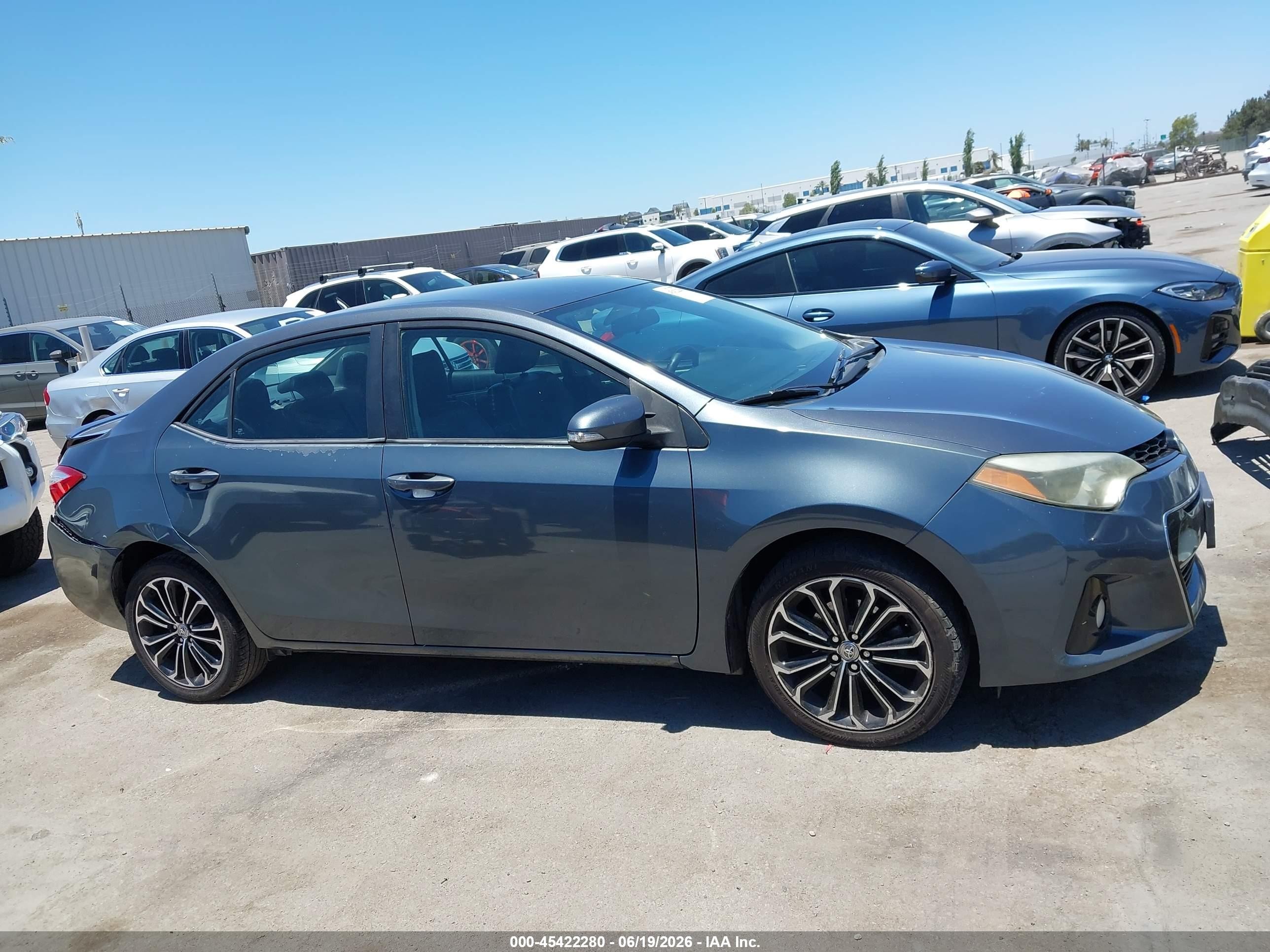 2014 Toyota Corolla S Plus Gray vin: 5YFBURHE3EP064368