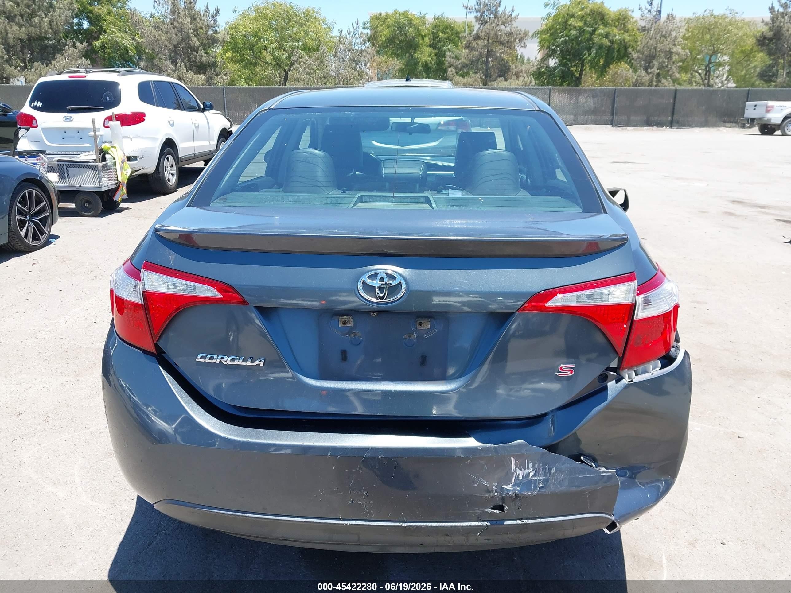 2014 Toyota Corolla S Plus Gray vin: 5YFBURHE3EP064368