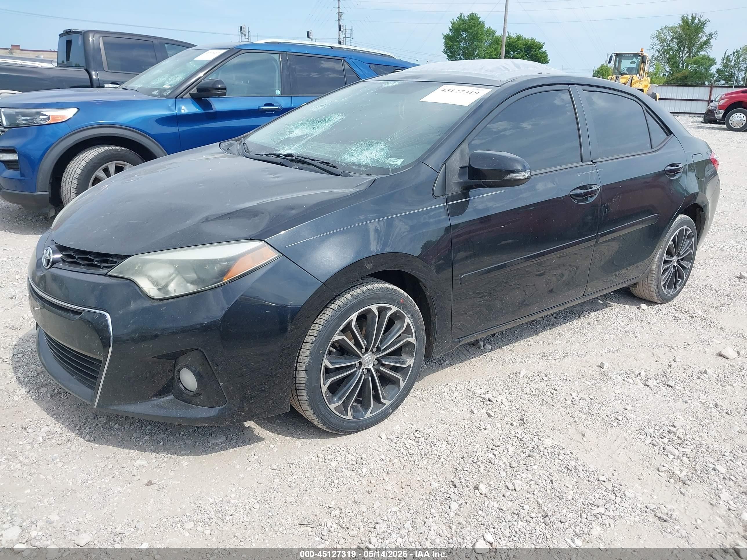 2014 Toyota Corolla S Plus Black vin: 5YFBURHE3EP071529